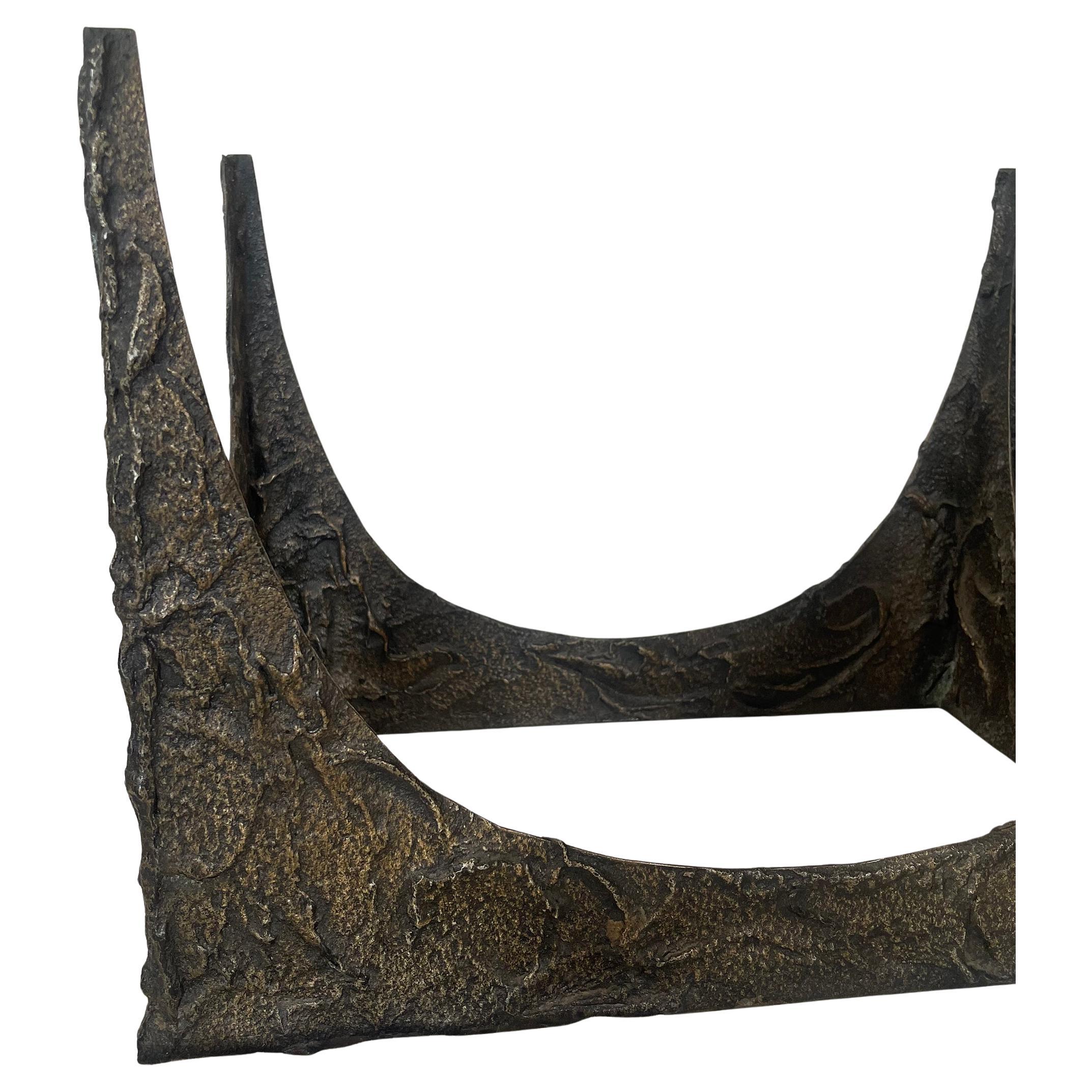 Table basse brutaliste Paul Evans en bronze Stalagmite signée 1969 Bon état - En vente à Palm Springs, CA