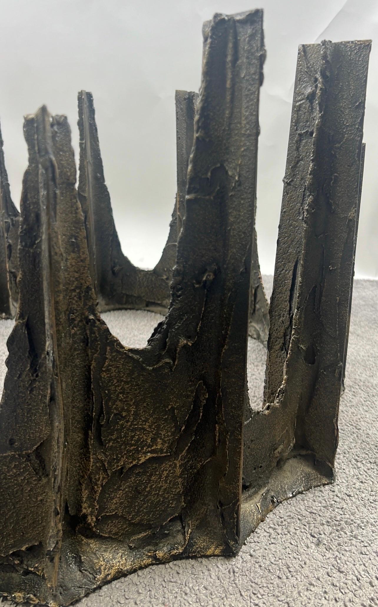Paul Evans Brutalist Bronze Stalagmite Coffee / Cocktail Table, Signed & Dated For Sale 4