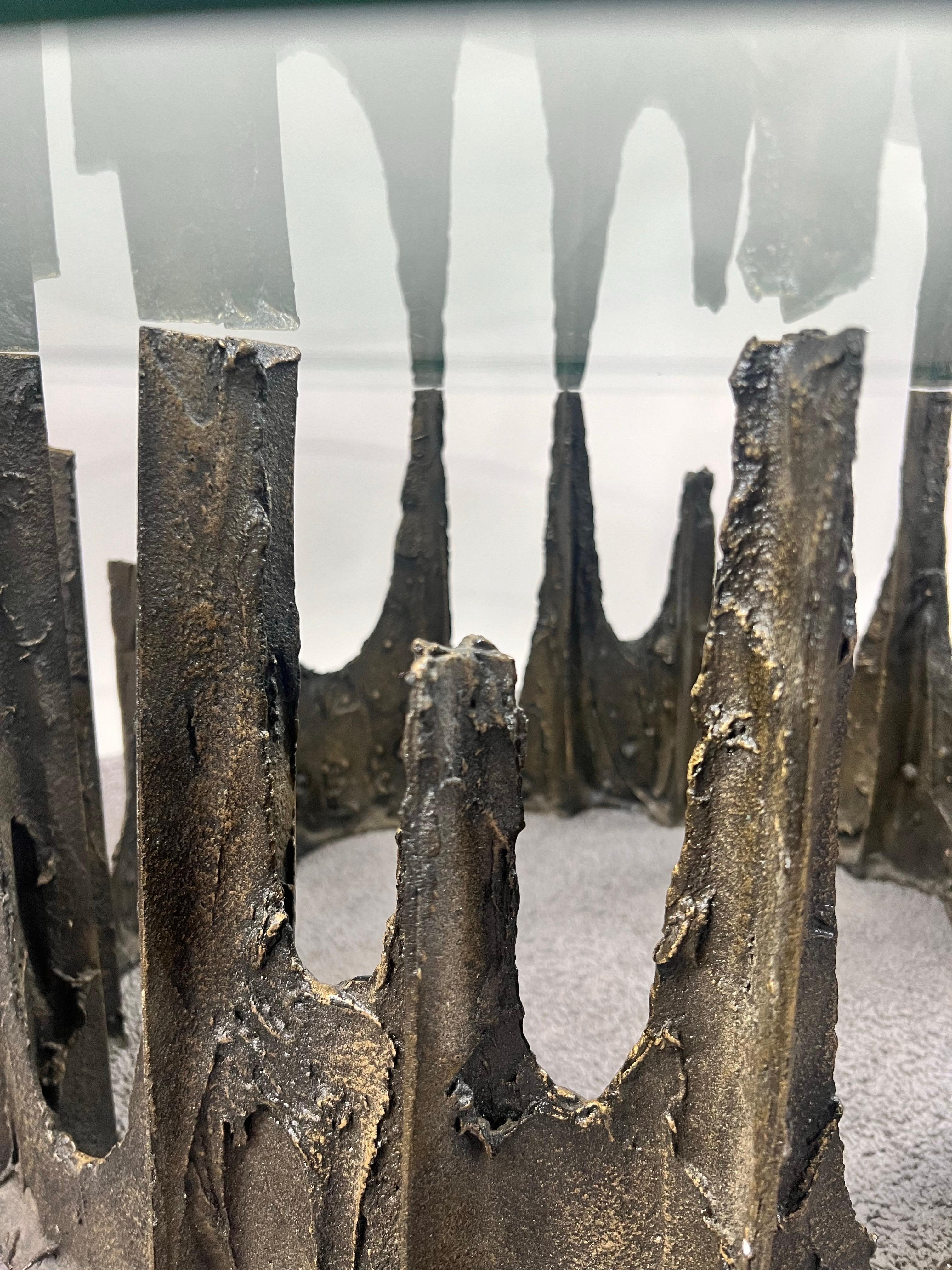 Paul Evans Brutalist Bronze Stalagmite Coffee / Cocktail Table, Signed & Dated For Sale 7