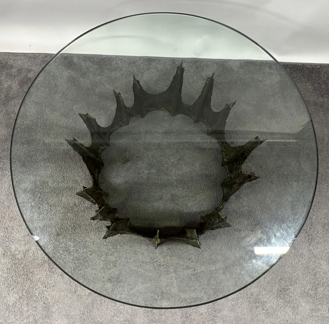 American Paul Evans Brutalist Bronze Stalagmite Coffee / Cocktail Table, Signed & Dated For Sale