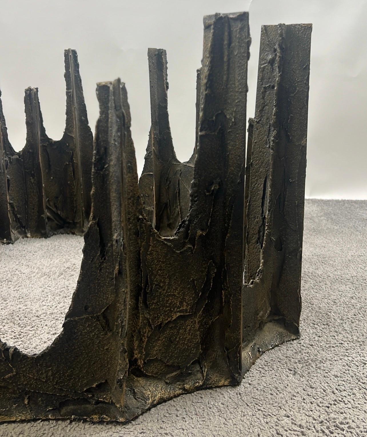 Paul Evans Brutalist Bronze Stalagmite Coffee / Cocktail Table, Signed & Dated For Sale 3