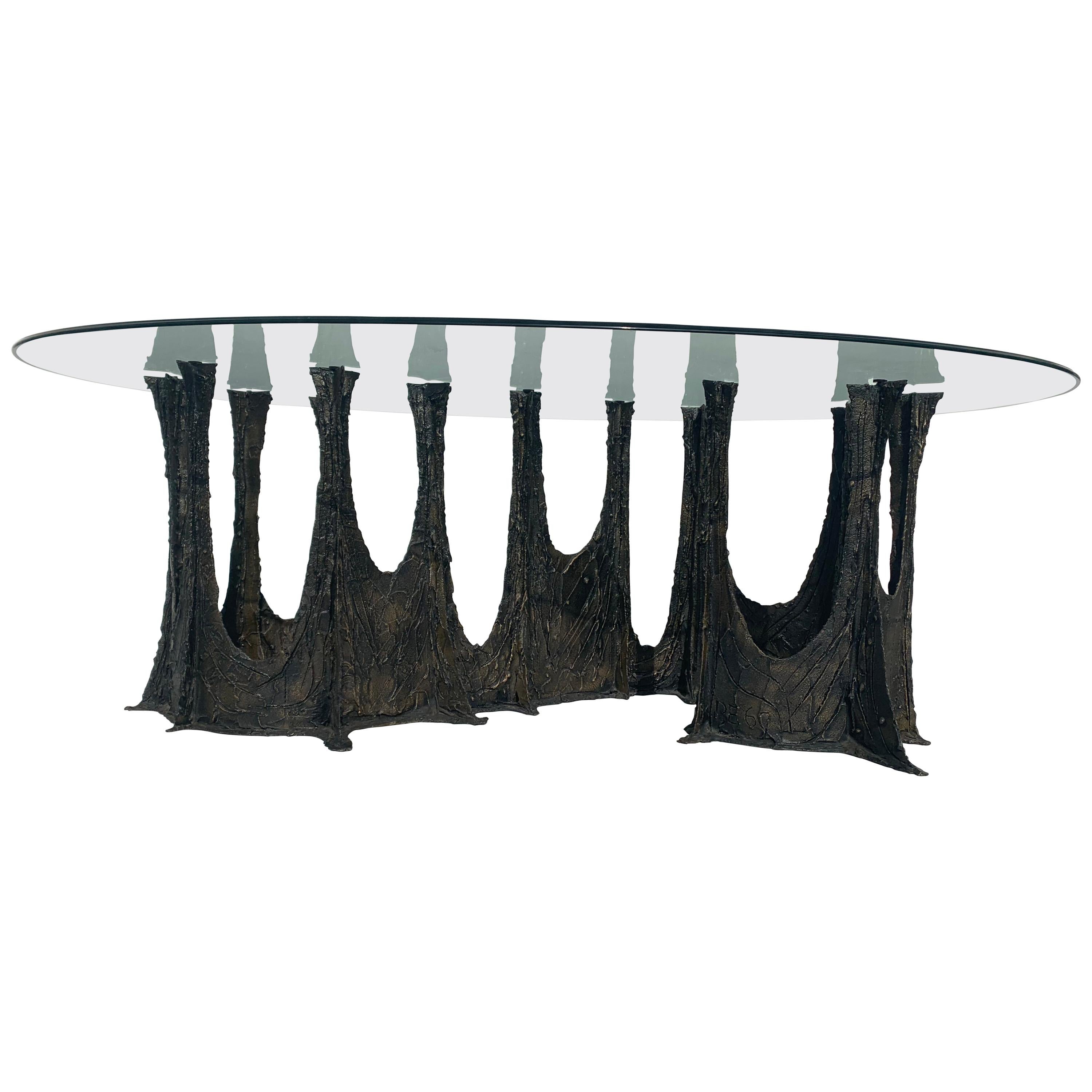 Paul Evans Brutalist Bronze Stalagmite Dining Table