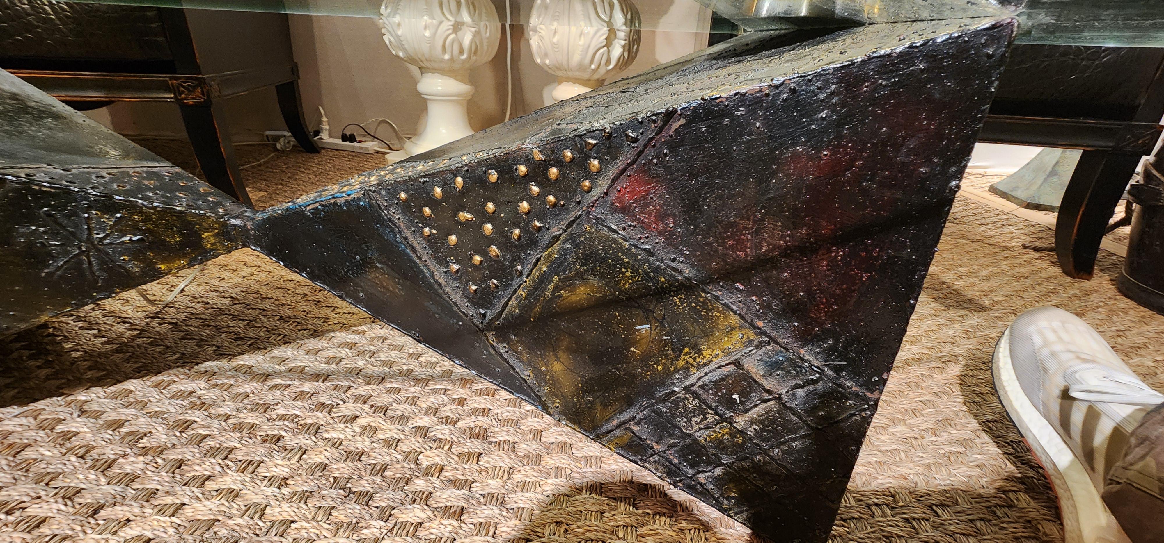 Paul Evans Brutalist Cocktail Table 1969 In Good Condition For Sale In Hudson, NY