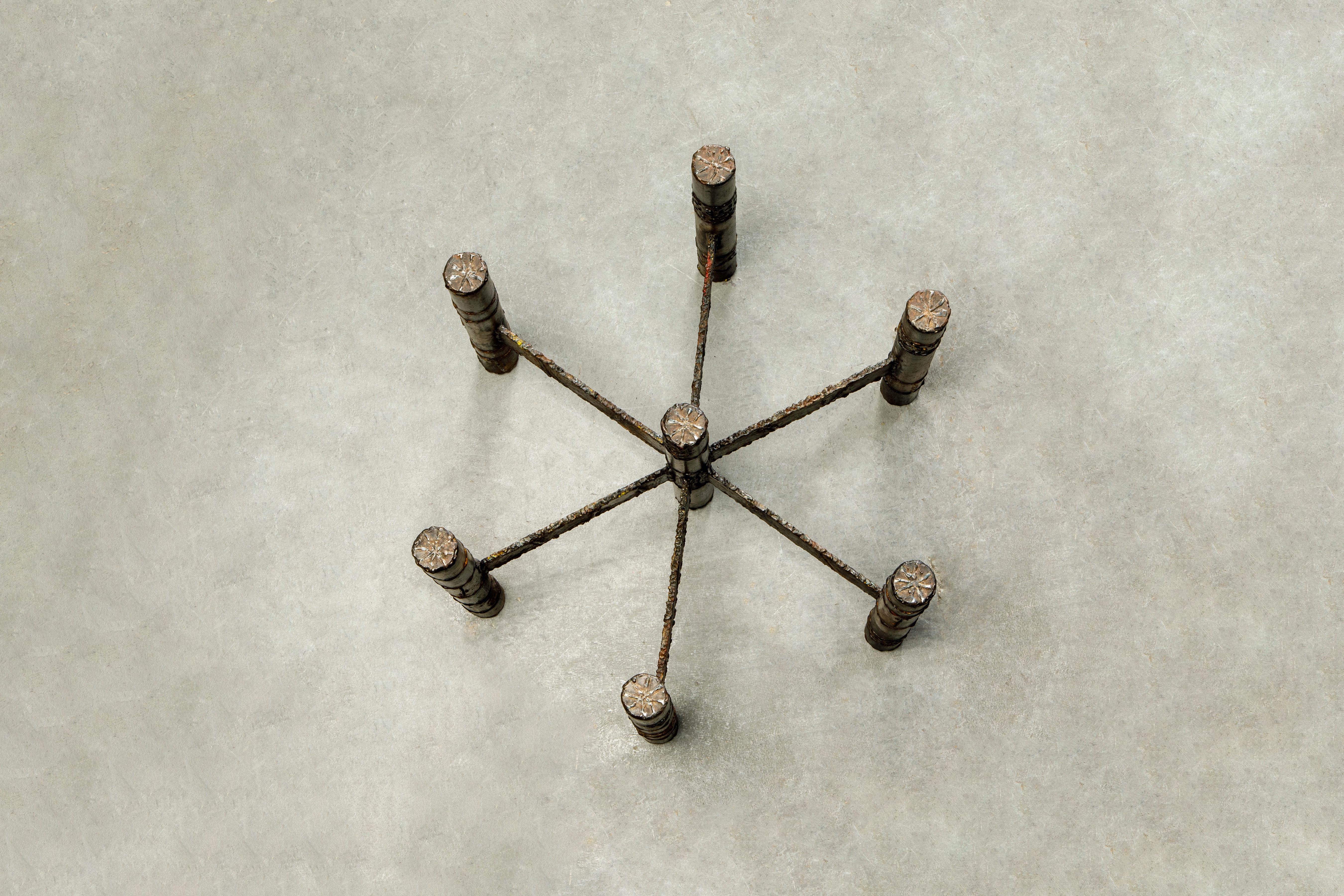 Paul Evans Brutalist Cocktail Table in Oxidized Steel and Bronze, c. 1970 13