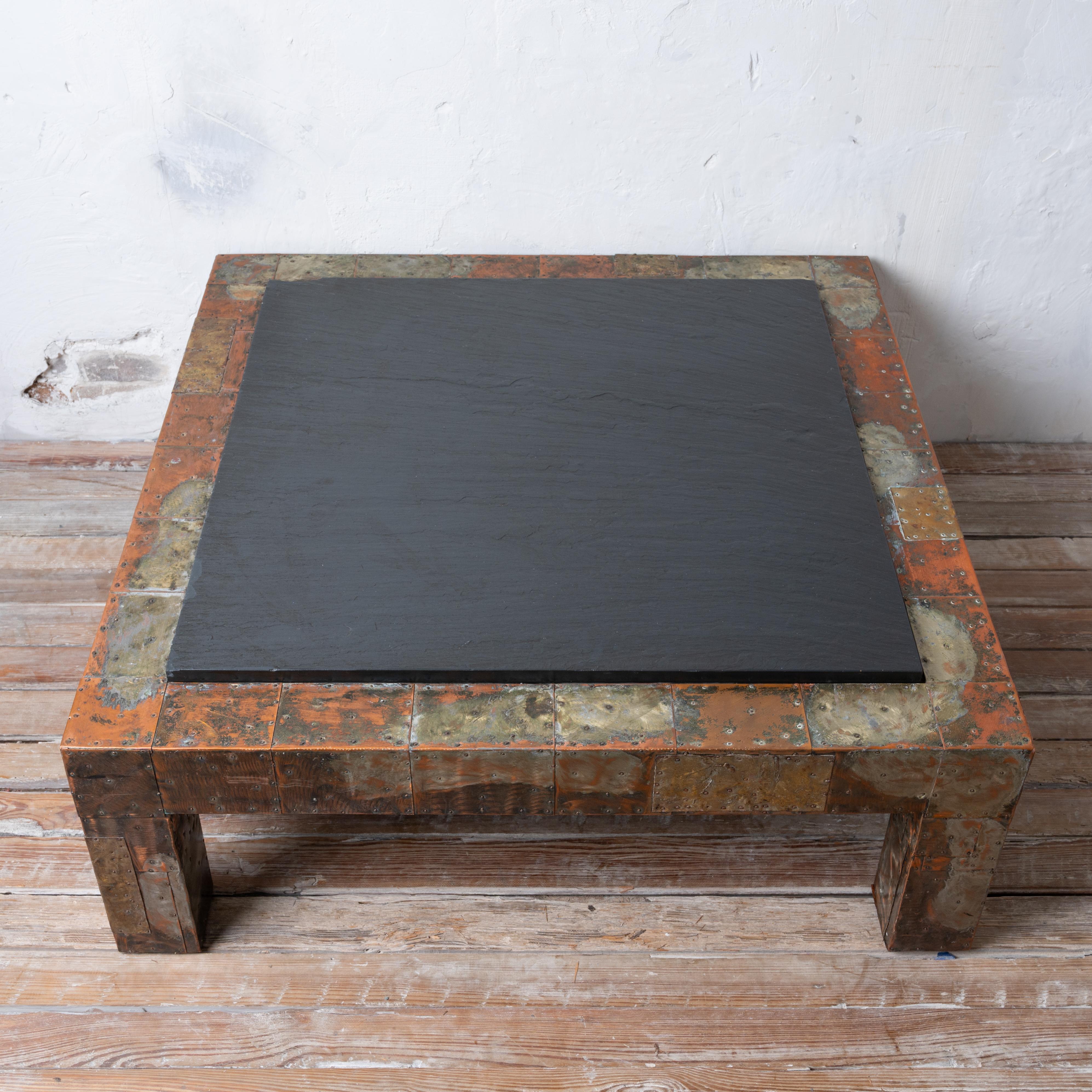 Copper Paul Evans Brutalist Coffee Table For Sale