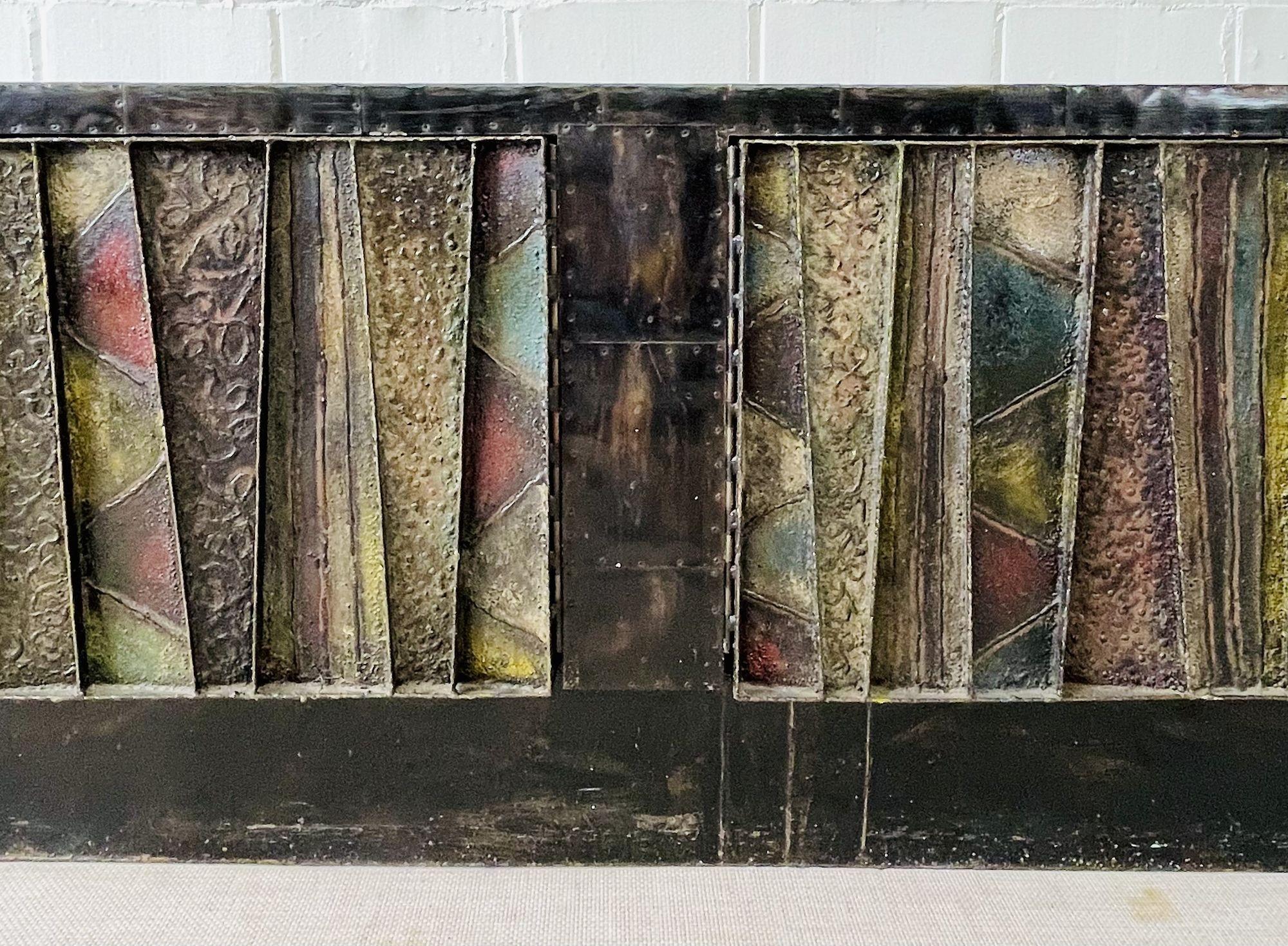 Paul Evans, Brutalist Mid-Century Modern Deep Relief Sideboard, Sculputed Bronze For Sale 2