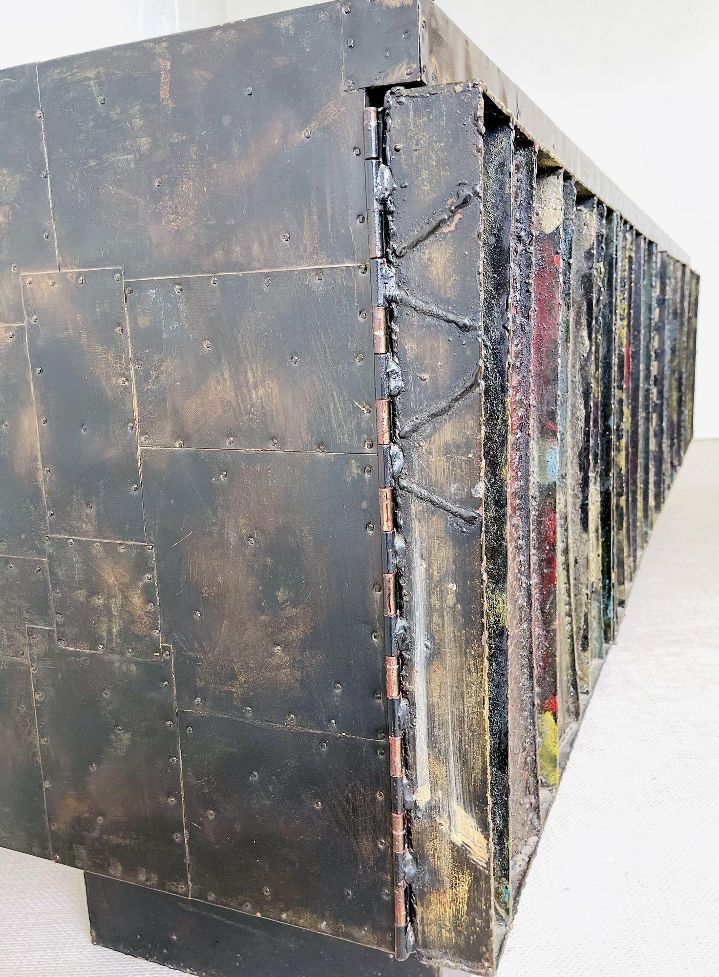 Paul Evans, Brutalist Mid-Century Modern Deep Relief Sideboard, Sculputed Bronze For Sale 4
