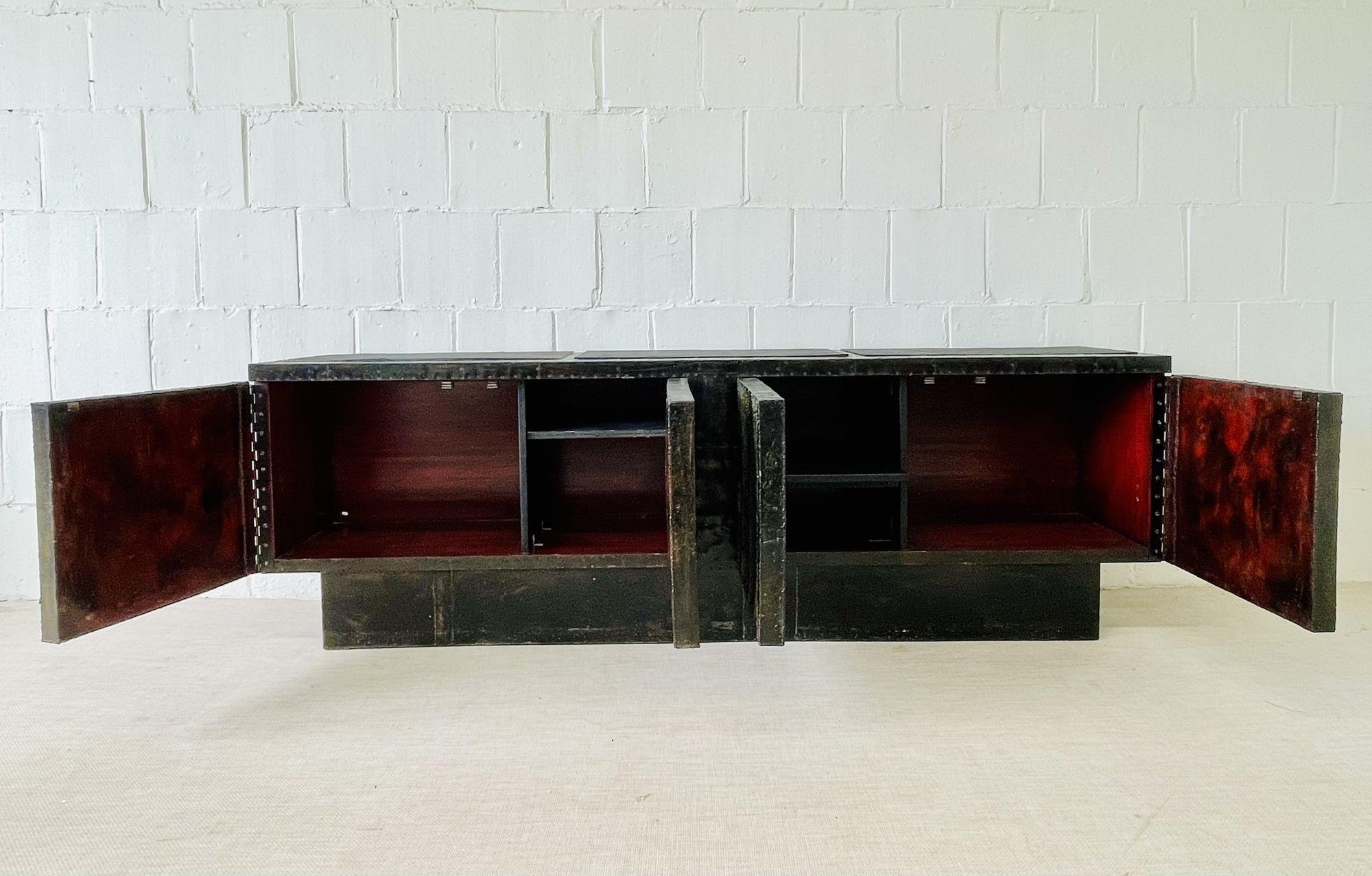 Paul Evans, Brutalist Mid-Century Modern Deep Relief Sideboard, Sculputed Bronze For Sale 7