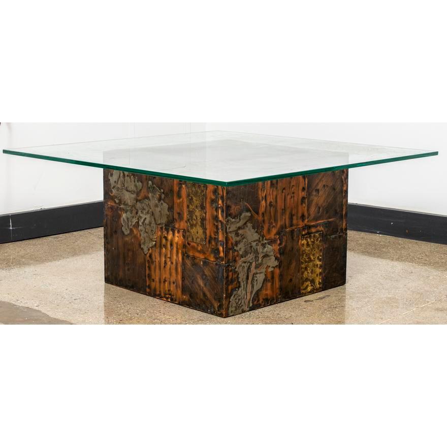 Paul Evans Brutalist Modern Patchwork Side Table In Good Condition In New York, NY