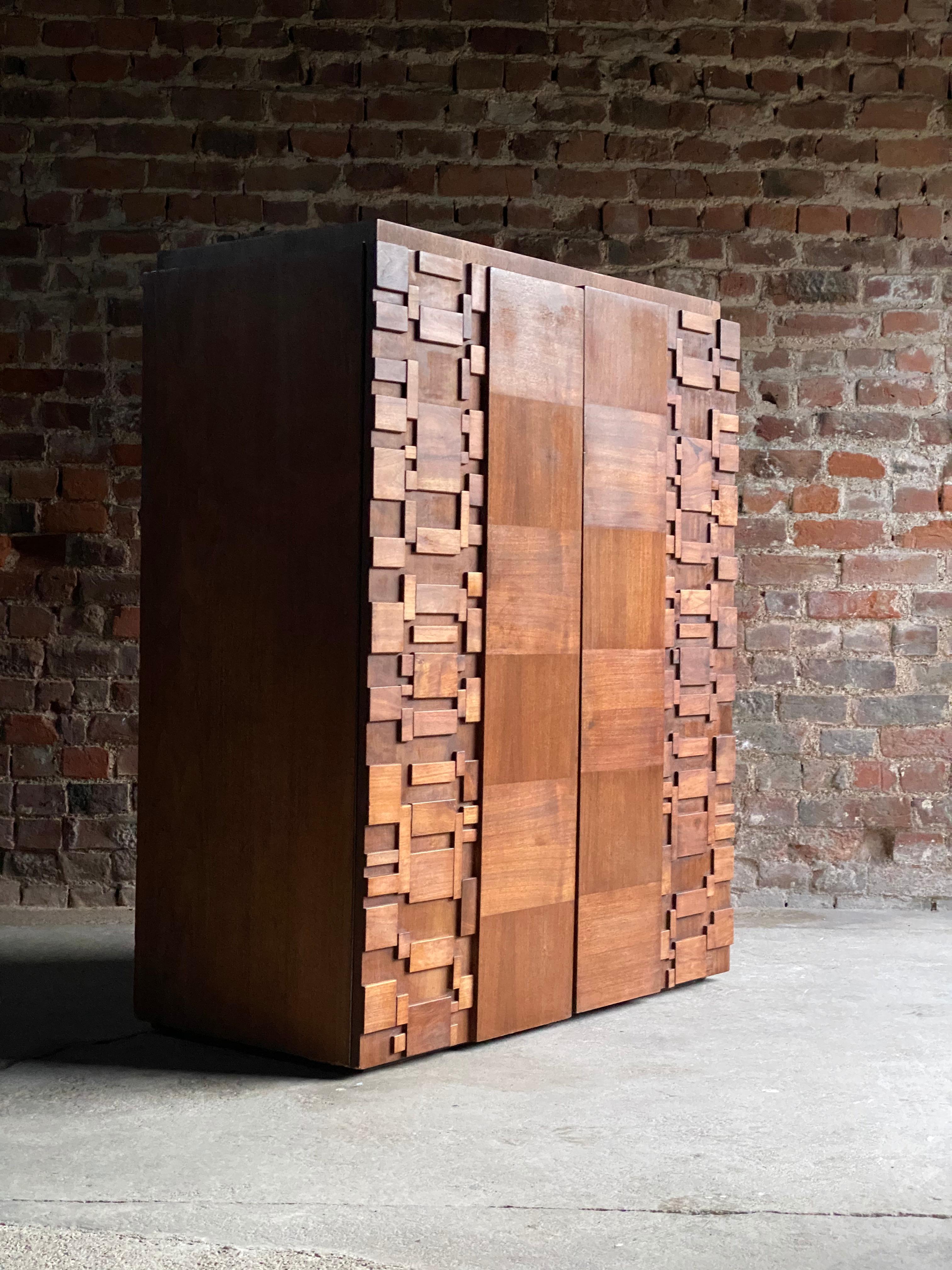 Paul Evans Brutalist Walnut Cabinet by Lane Furniture, USA, circa 1970s 4