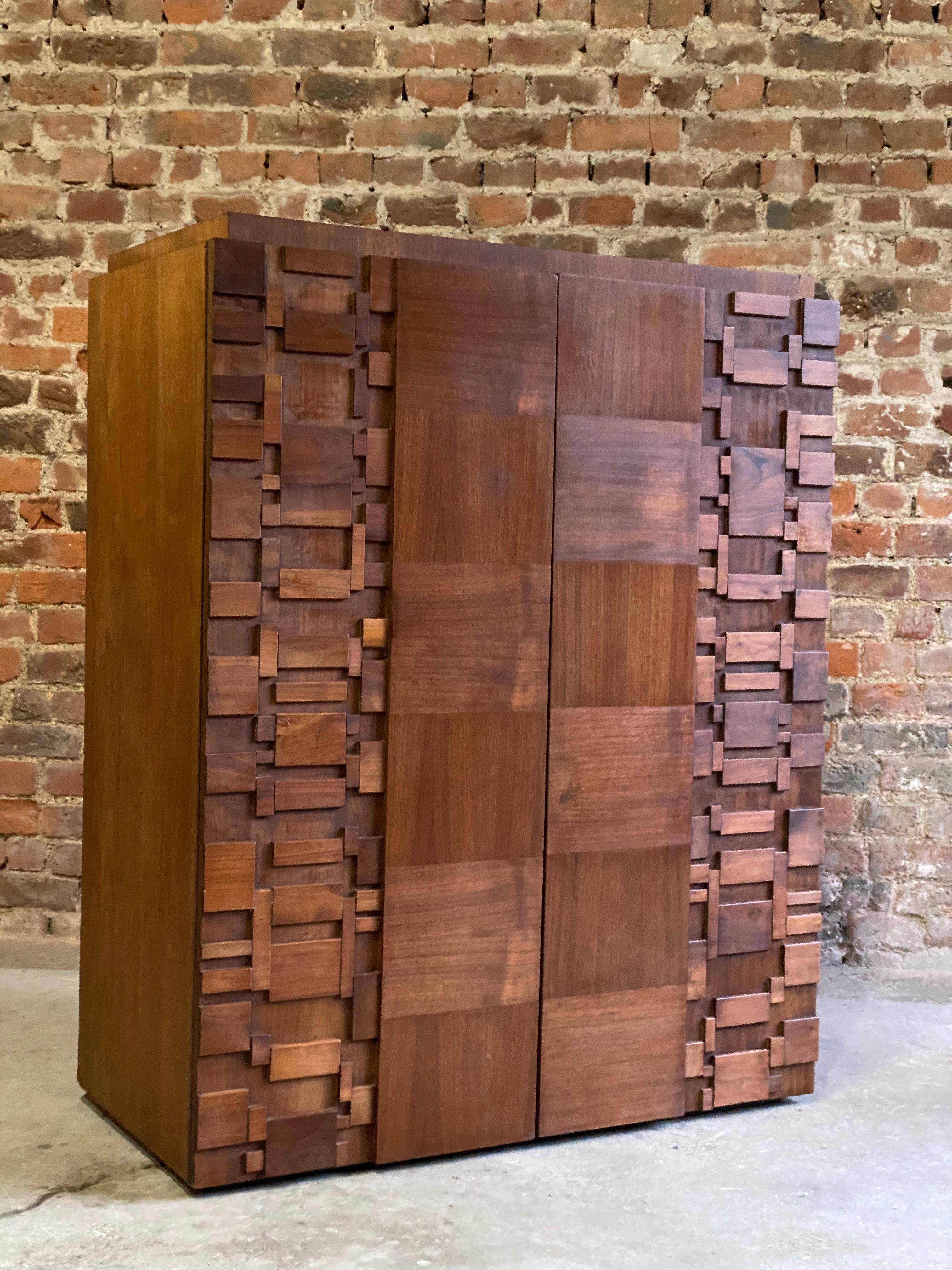 Late 20th Century Paul Evans Brutalist Walnut Cabinet by Lane Furniture, USA, circa 1970s