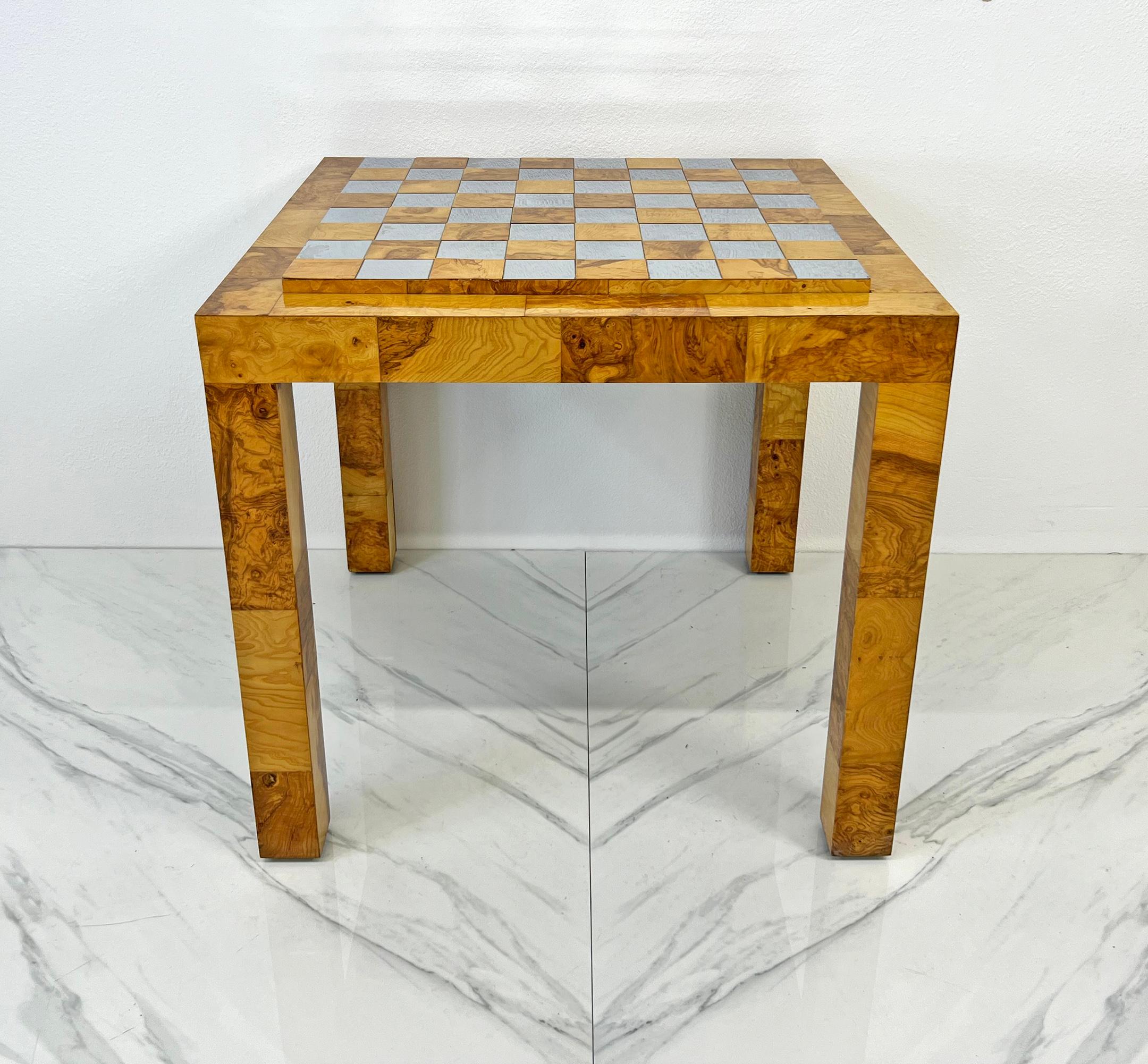 Paul Evans Burl and Chrome Cityscape Game Table & Accent Table, 1970's 2