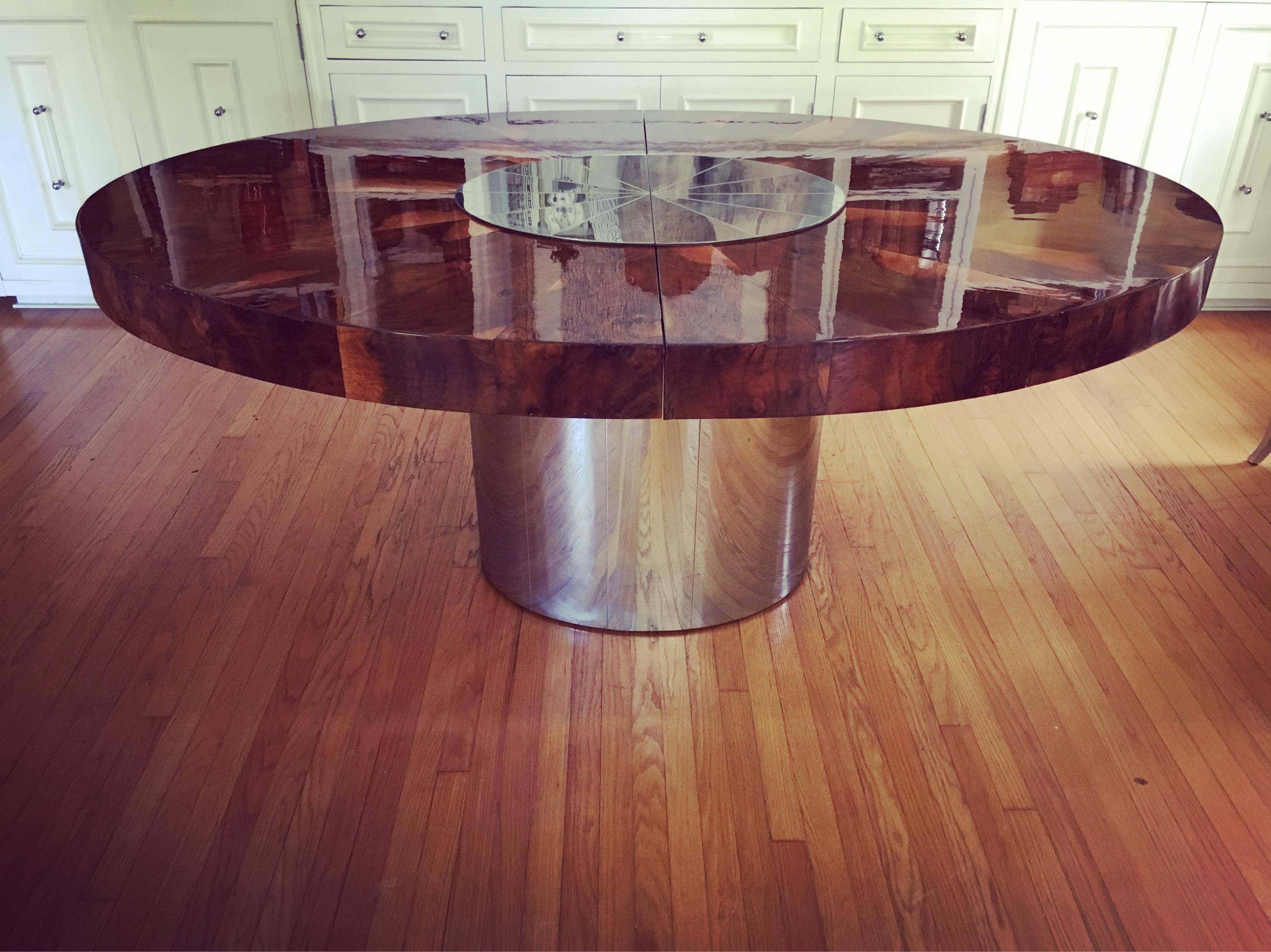 Paul Evans Burl and Chrome Expanding Dining Table 4