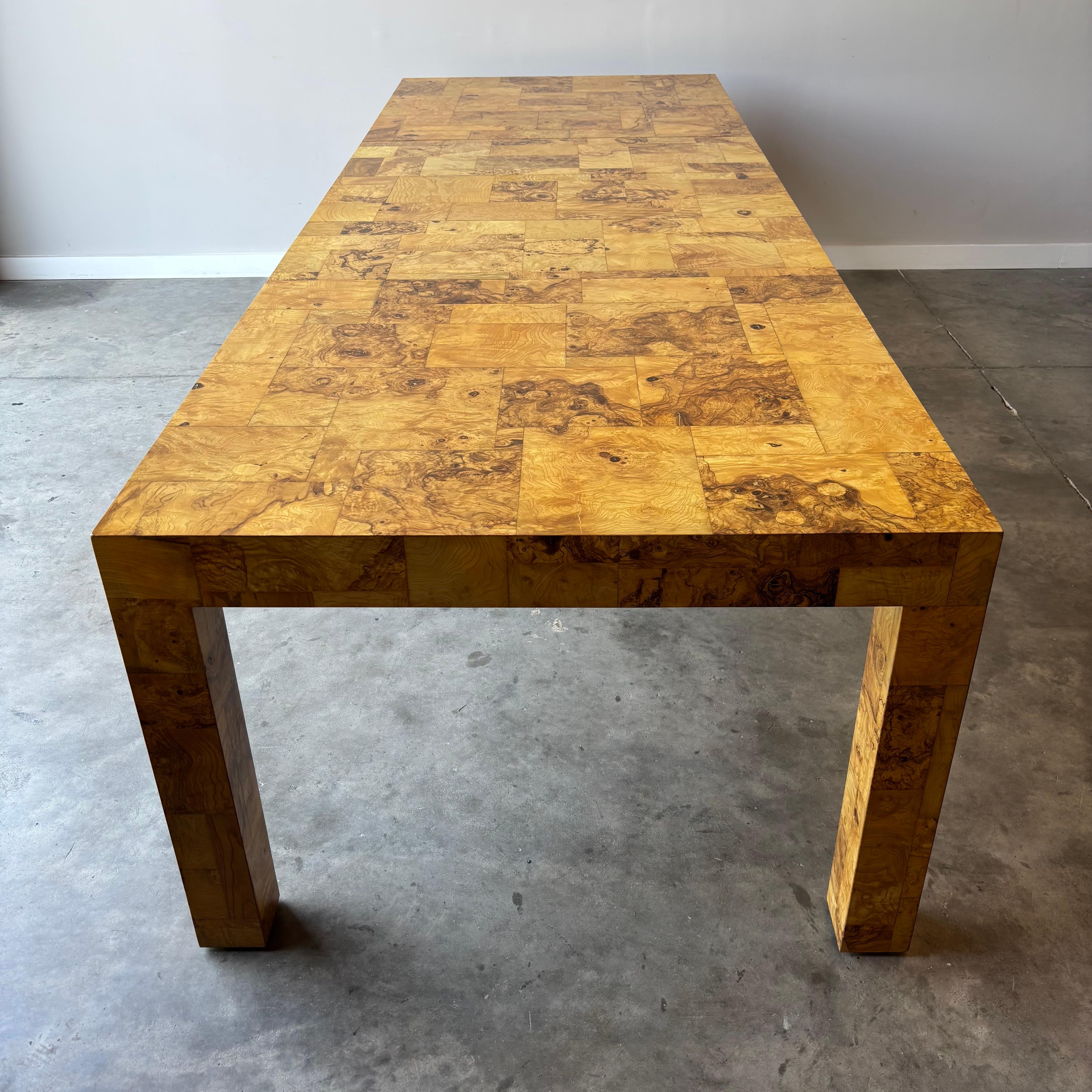 Paul Evans Burl Patchwork Dining Table by Directional For Sale 6