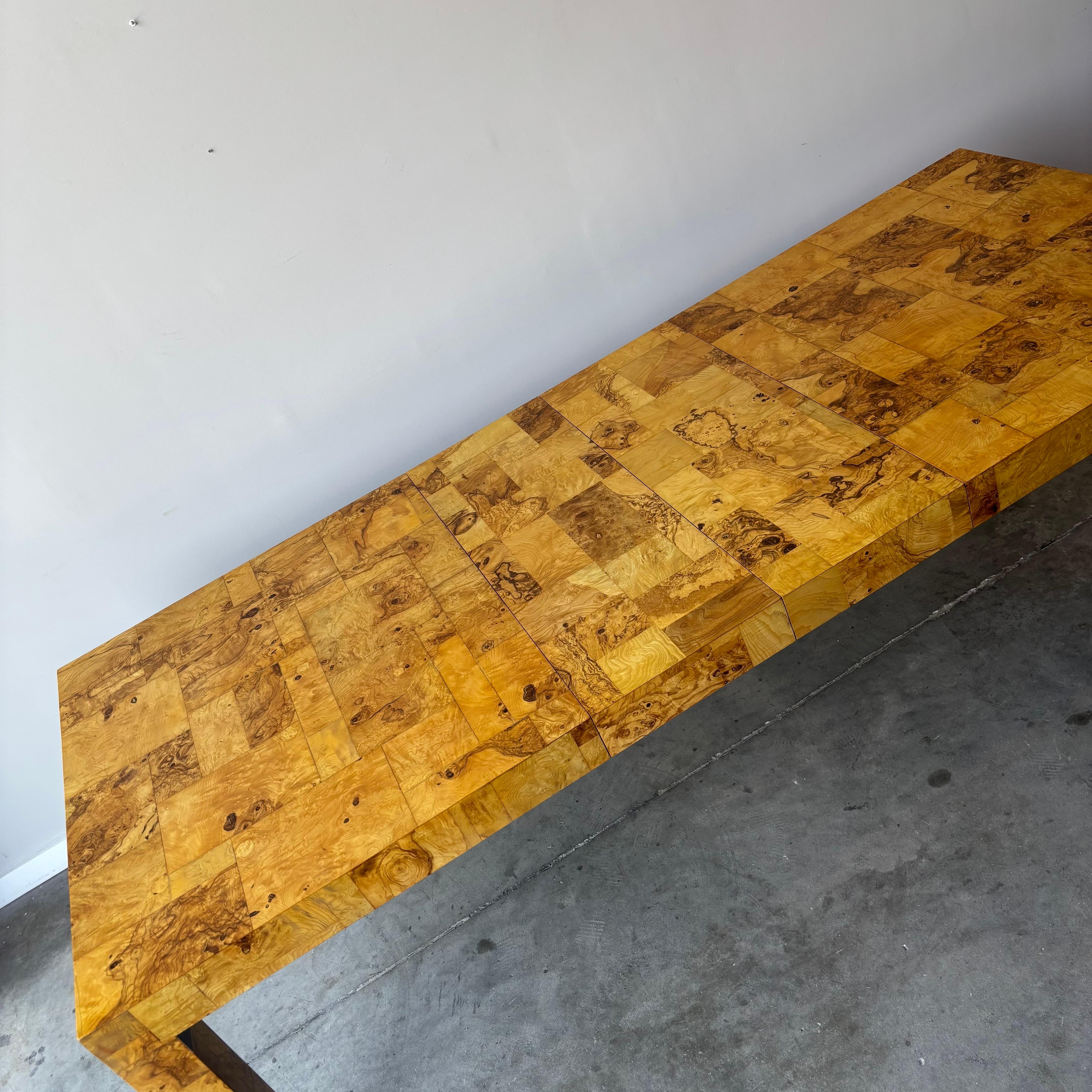 Paul Evans Burl Patchwork Dining Table by Directional For Sale 7