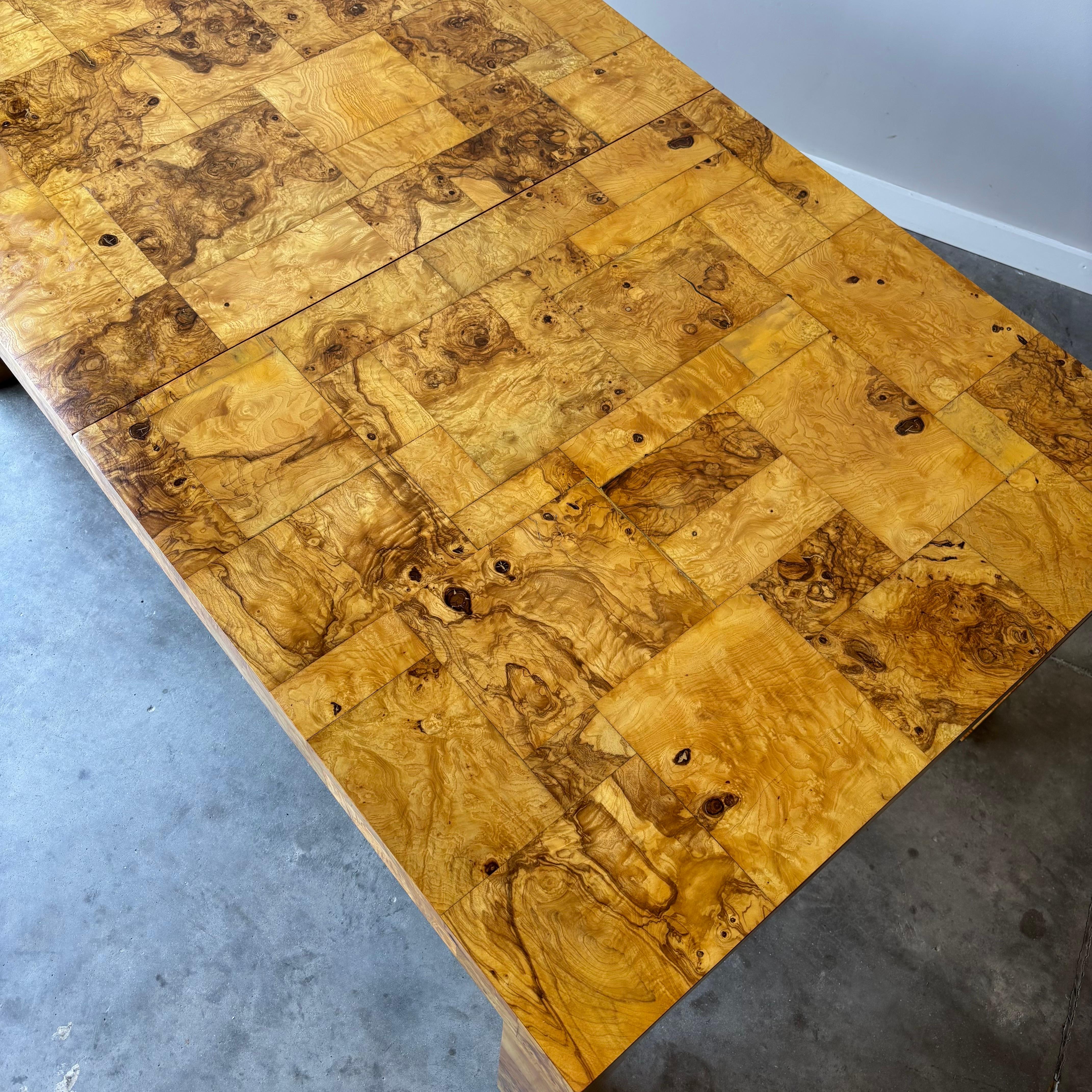 Paul Evans Burl Patchwork Dining Table by Directional For Sale 12