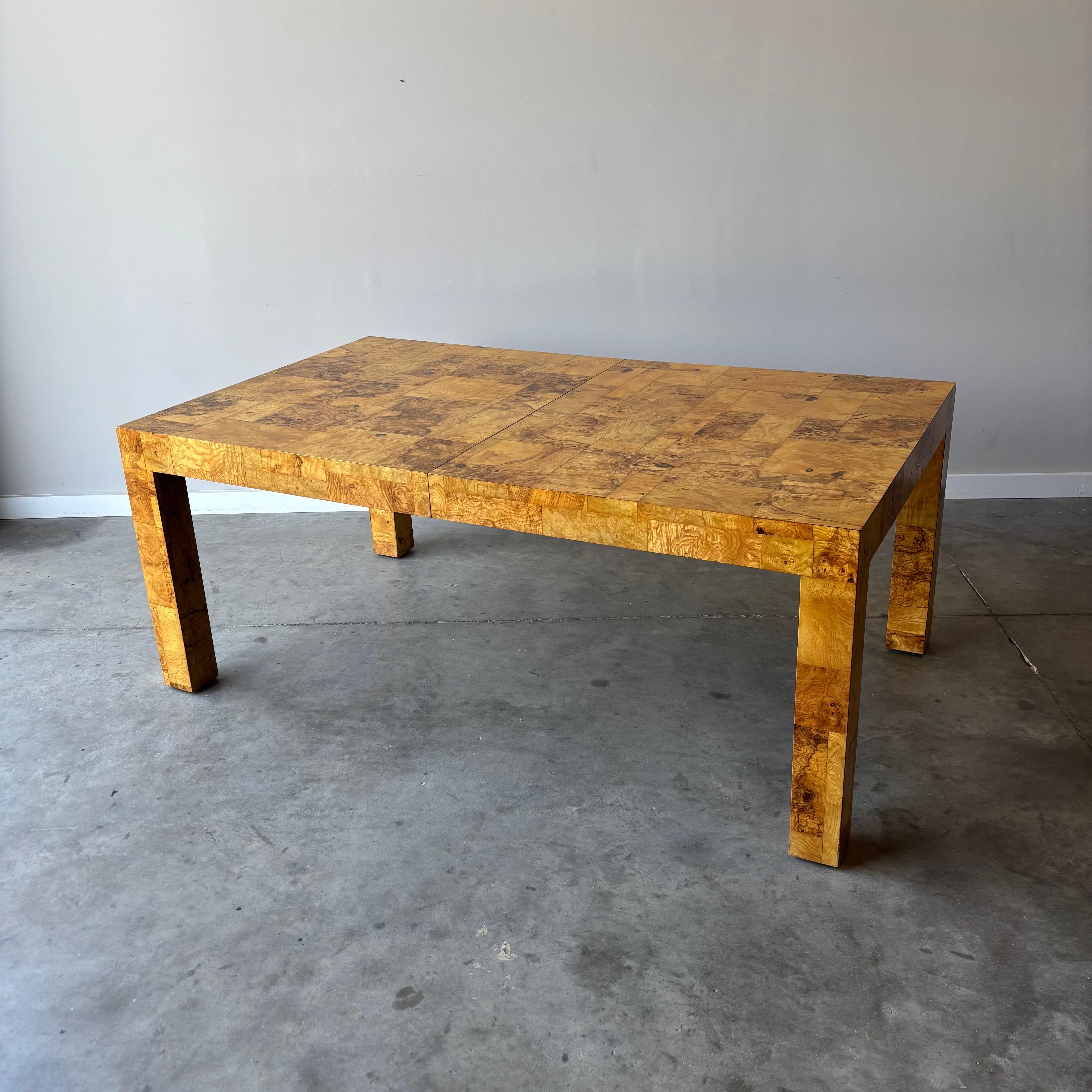 Hardwood Paul Evans Burl Patchwork Dining Table by Directional For Sale