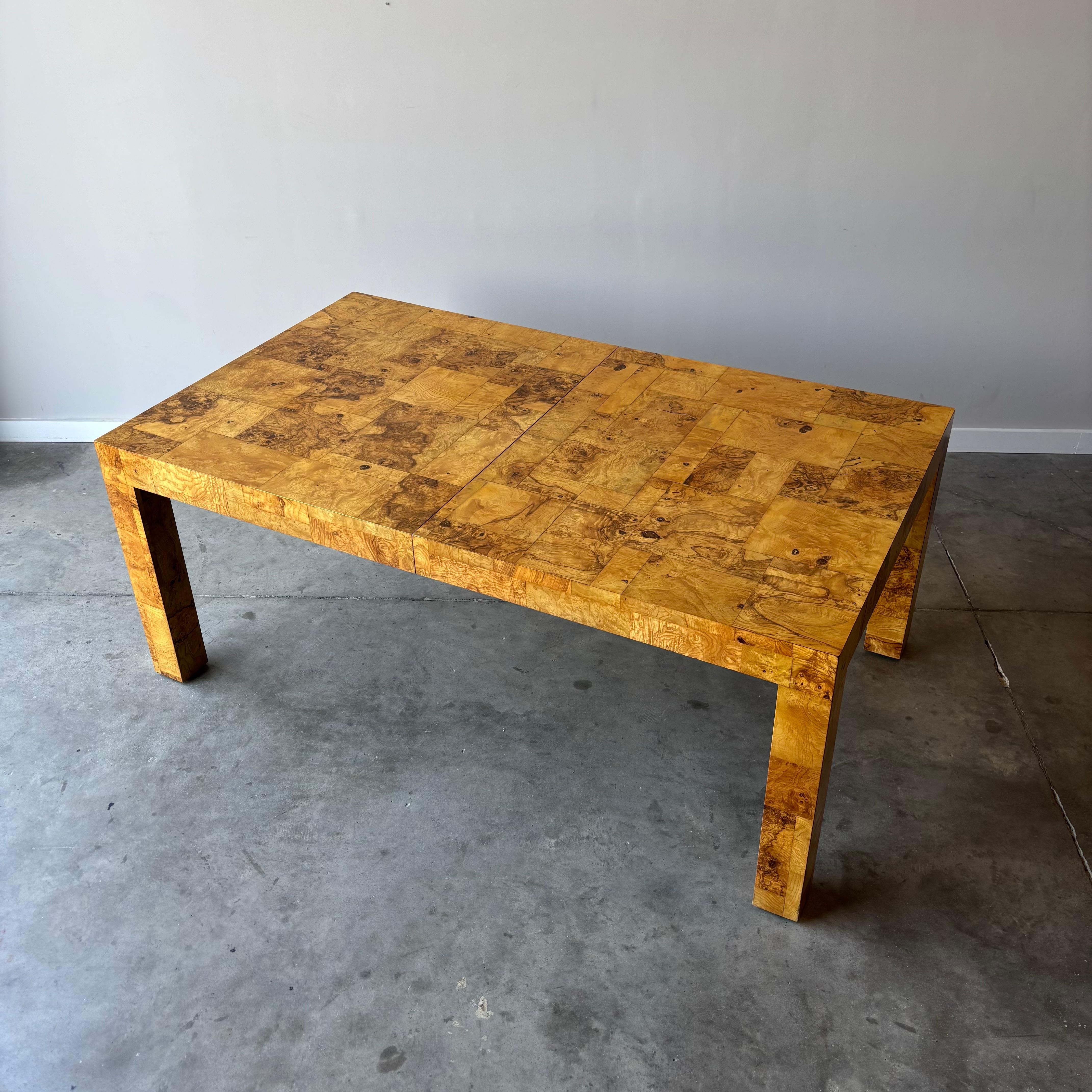 Paul Evans Burl Patchwork Dining Table by Directional For Sale 1