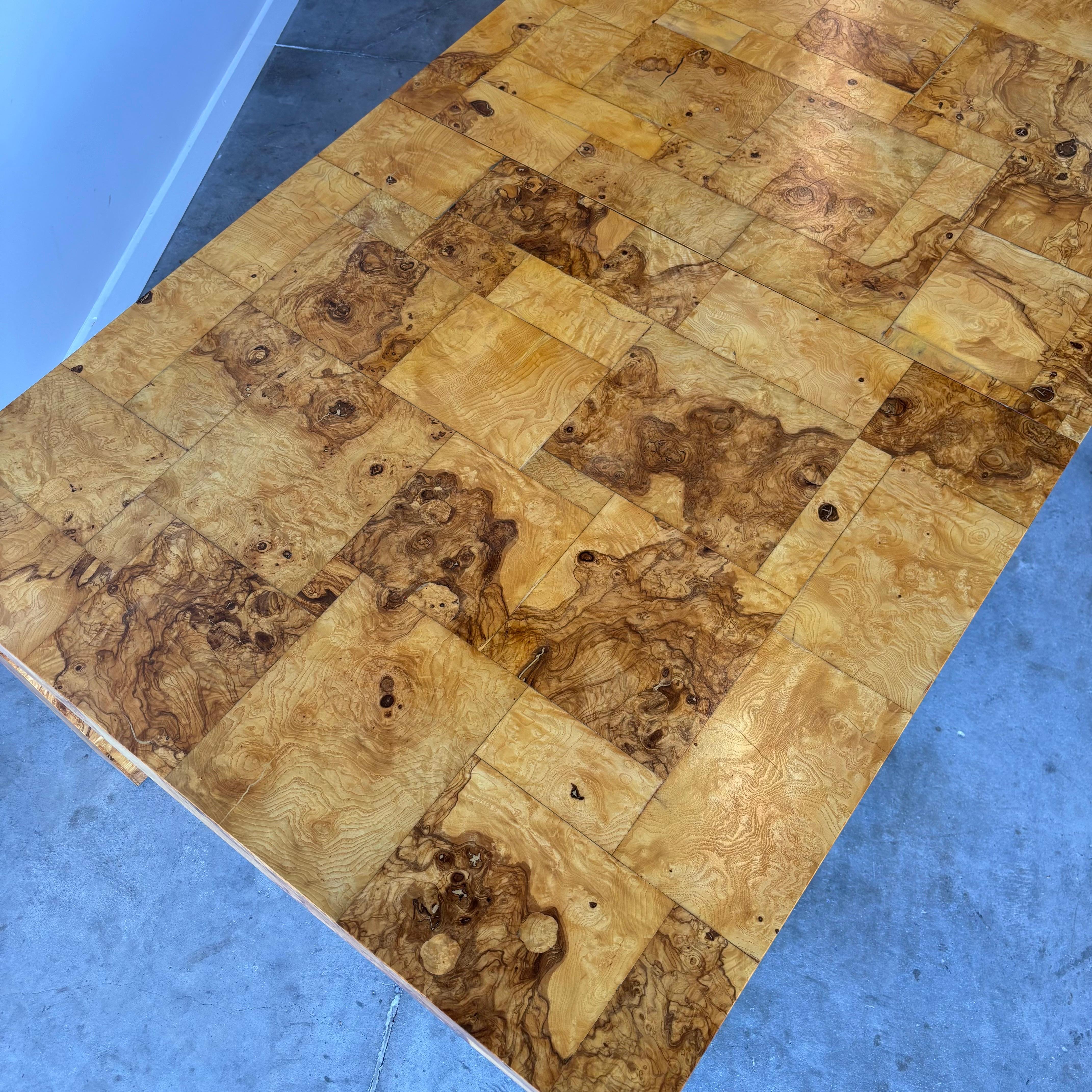 Paul Evans Burl Patchwork Dining Table by Directional For Sale 3