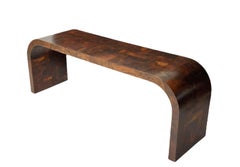 Paul Evans Burl Patchwork Waterfall Cityscape Console Table, 1970