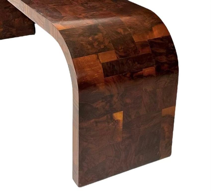 Late 20th Century Paul Evans Burl Patchwork Waterfall Cityscape Console Table, 1970 For Sale
