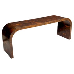 Vintage Paul Evans Burl Patchwork Waterfall Cityscape Console Table, 1970