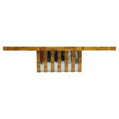 Table de salle à manger Cityscape de Paul Evans en ronce de bois et chrome