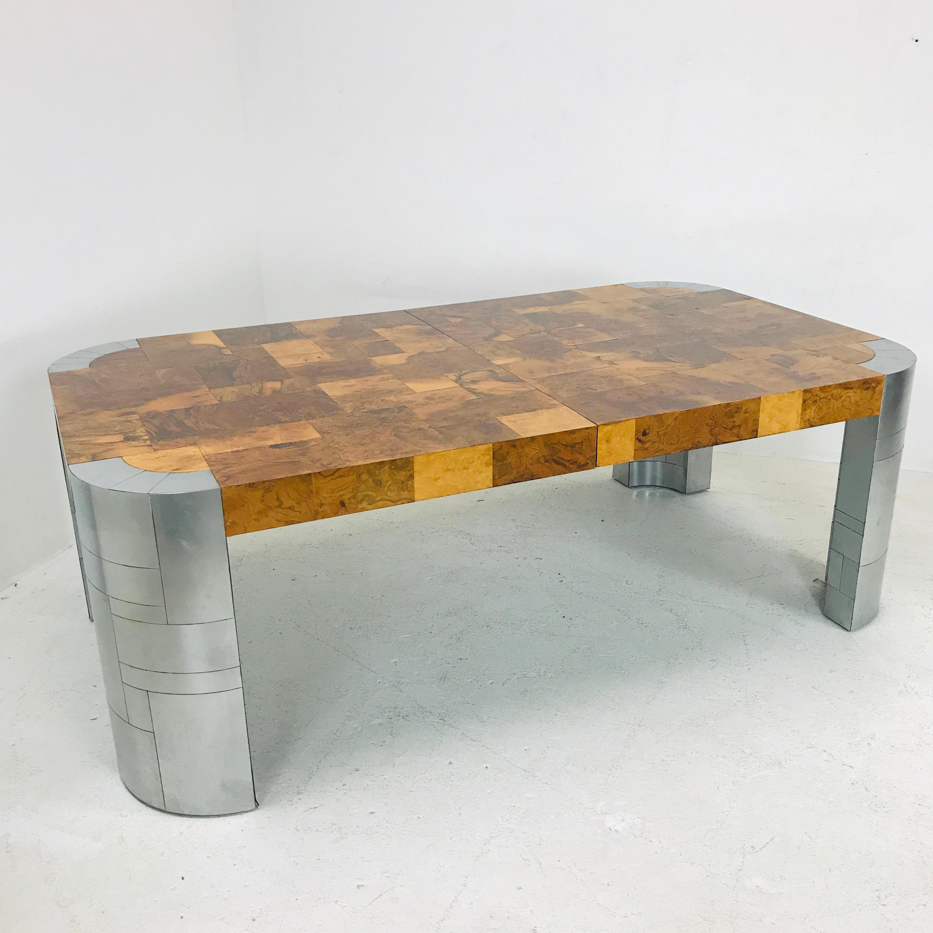 Paul Evans Burl Wood/Chrome Dining Table 3