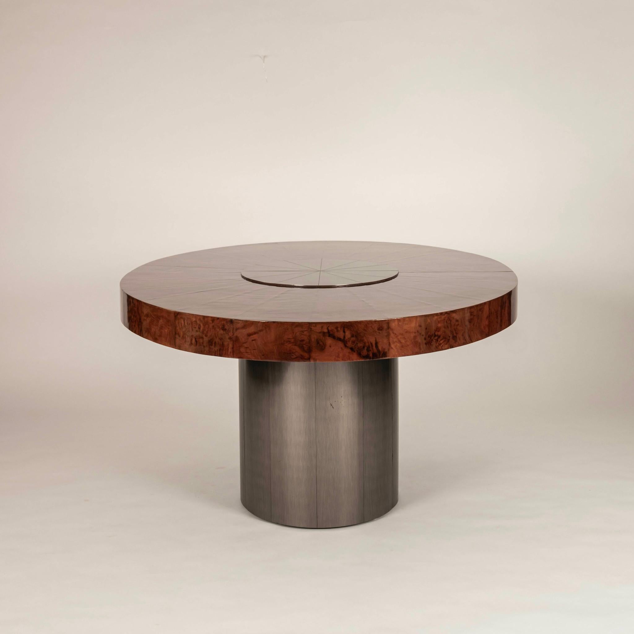Lacquered Paul Evans Burl Wood Cityscape Dining Table For Sale