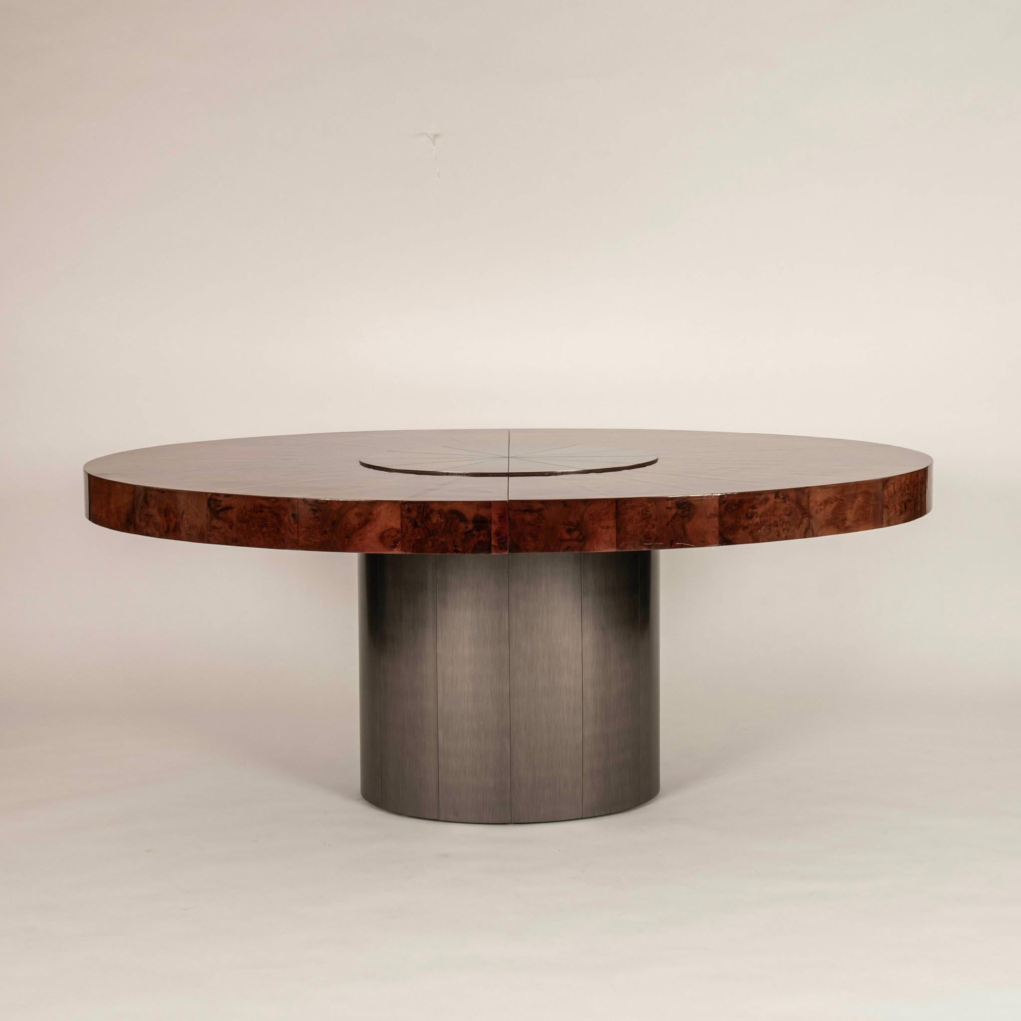 Paul Evans Burl Wood Cityscape Dining Table In Good Condition For Sale In Houston, TX