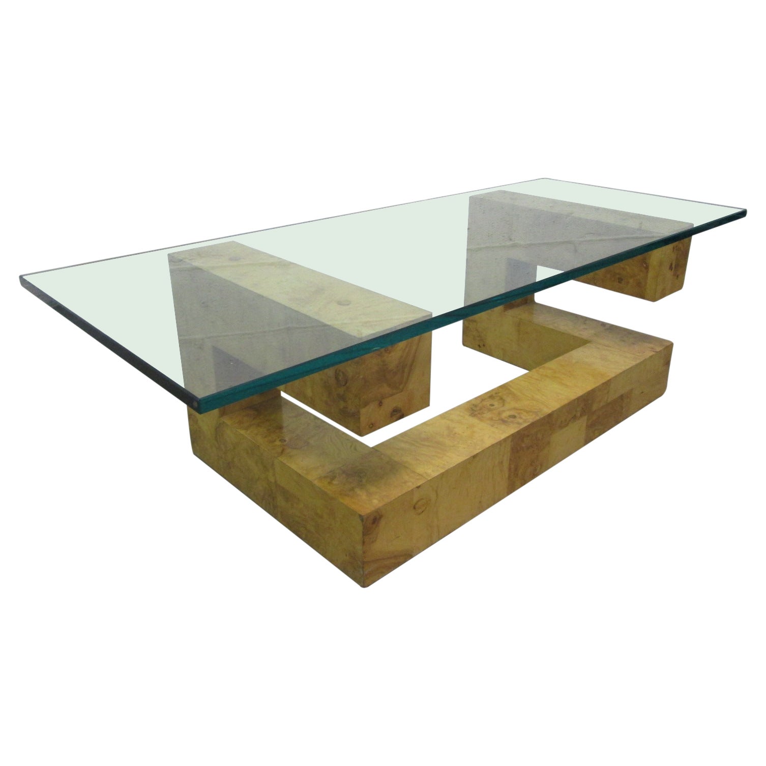 Table basse en bois de ronce Paul Evans
