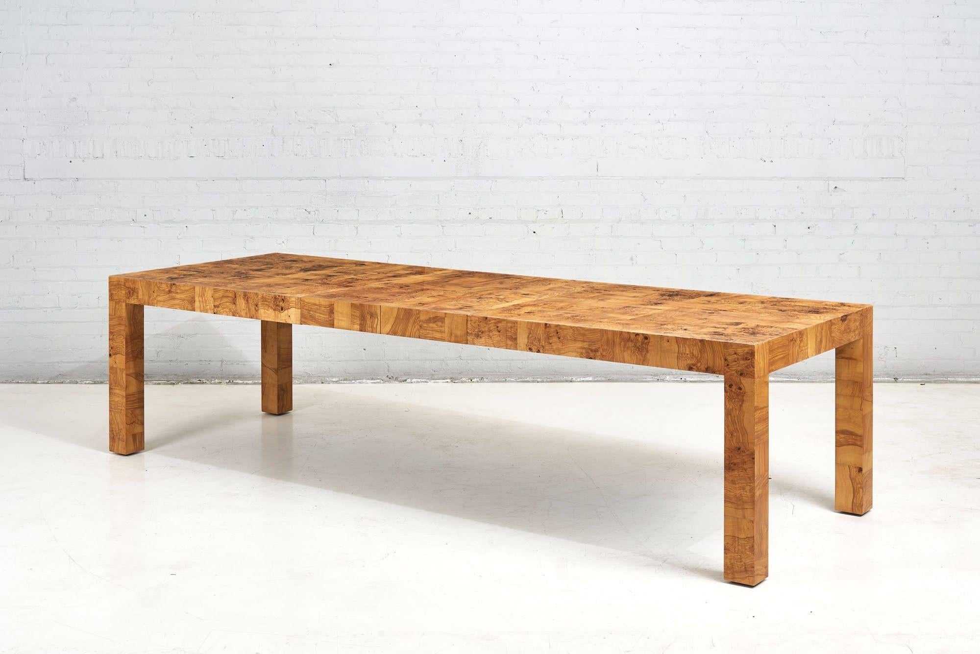 Wood Paul Evans Burlwood Dining Table by Directional, 1960
