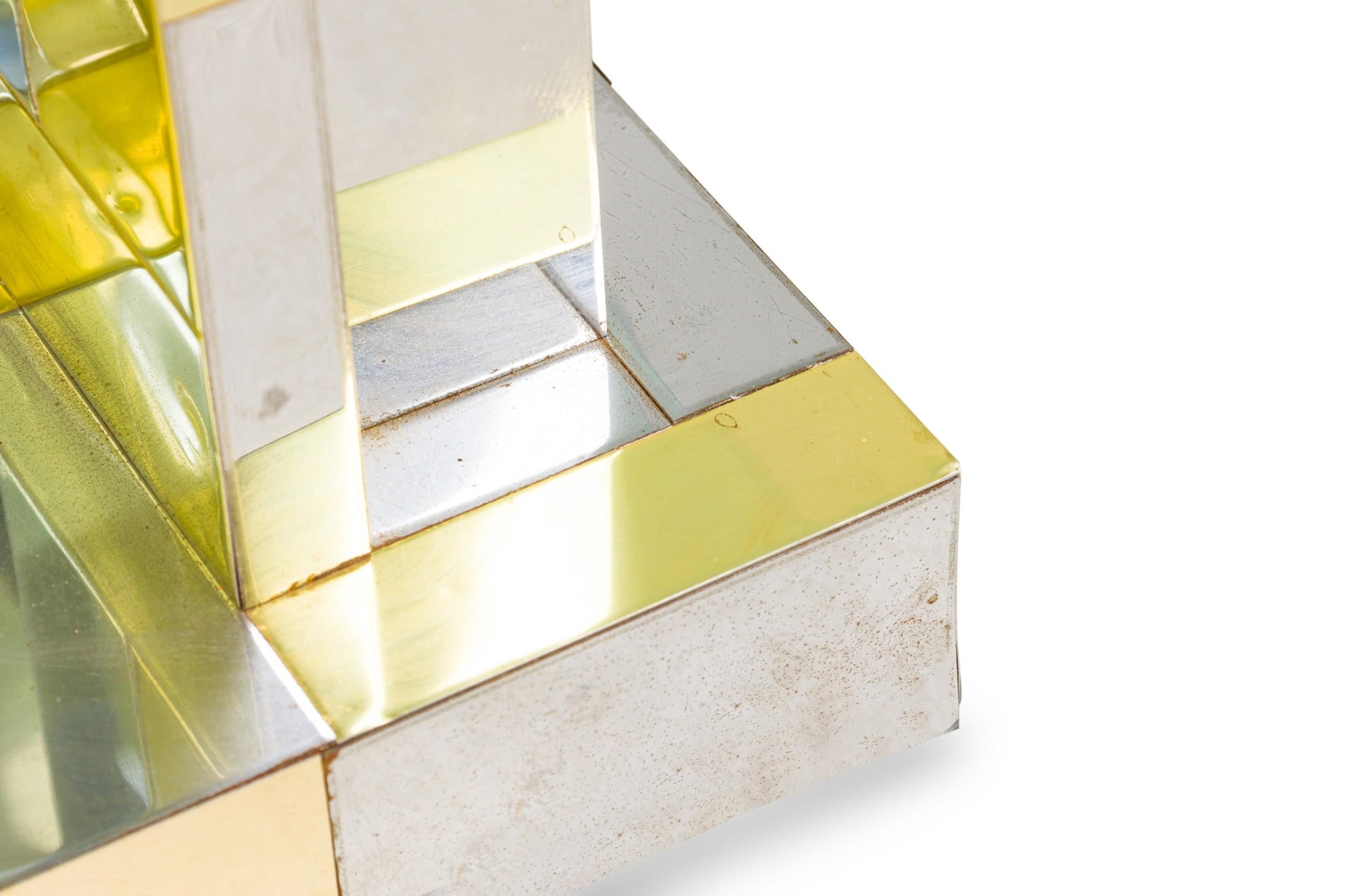 Paul Evans Chrome & Brass Plated Cityscape Dining Table Base en vente 1