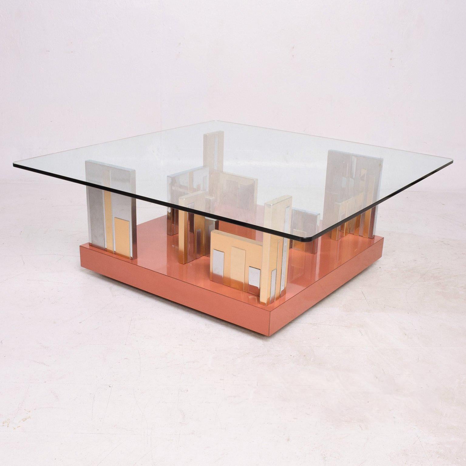 Mid Century Modern Brutalist Paul Evans City Scape Coffee Table 1