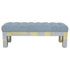 Paul Evans Cityscape Bench in Biscuit Tufted Holly Hunt Alpaca, Signed