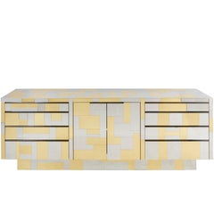 Paul Evans Cityscape Brass and Chrome Credenza