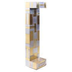 Paul Evans Cityscape Brass and Chrome Pedestal
