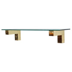 Paul Evans Scaffale a muro in ottone e vetro Cityscape