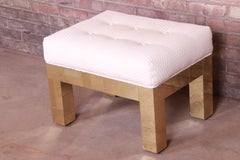 Paul Evans Cityscape Brass and Upholstered Parsons Bench, 1973