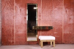 Paul Evans Cityscape Brass Mirror and Floating Console with Parsons Bench, 1973