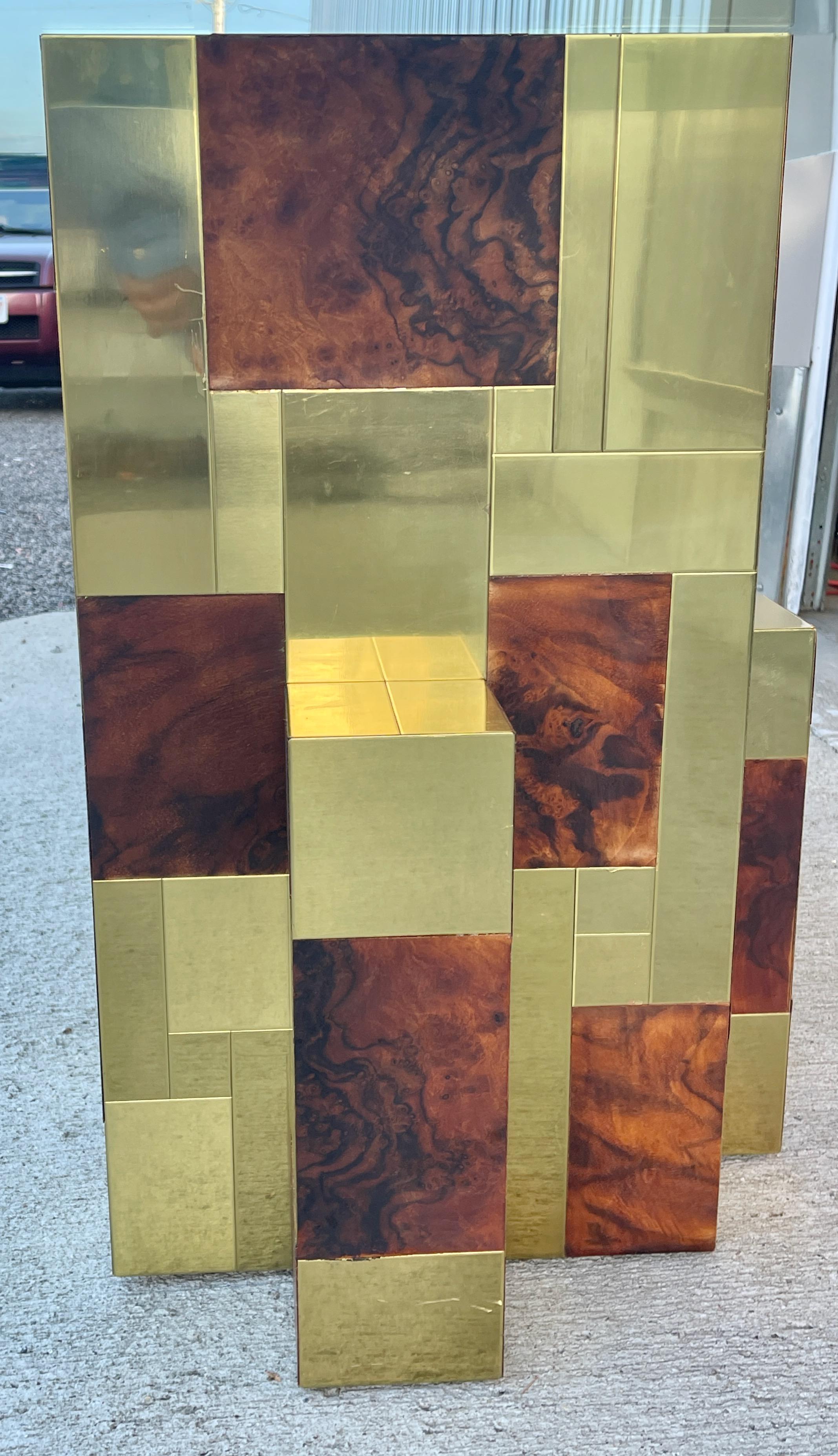 Paul Evans Dining Table Cityscape Burl & Brass For Sale 6