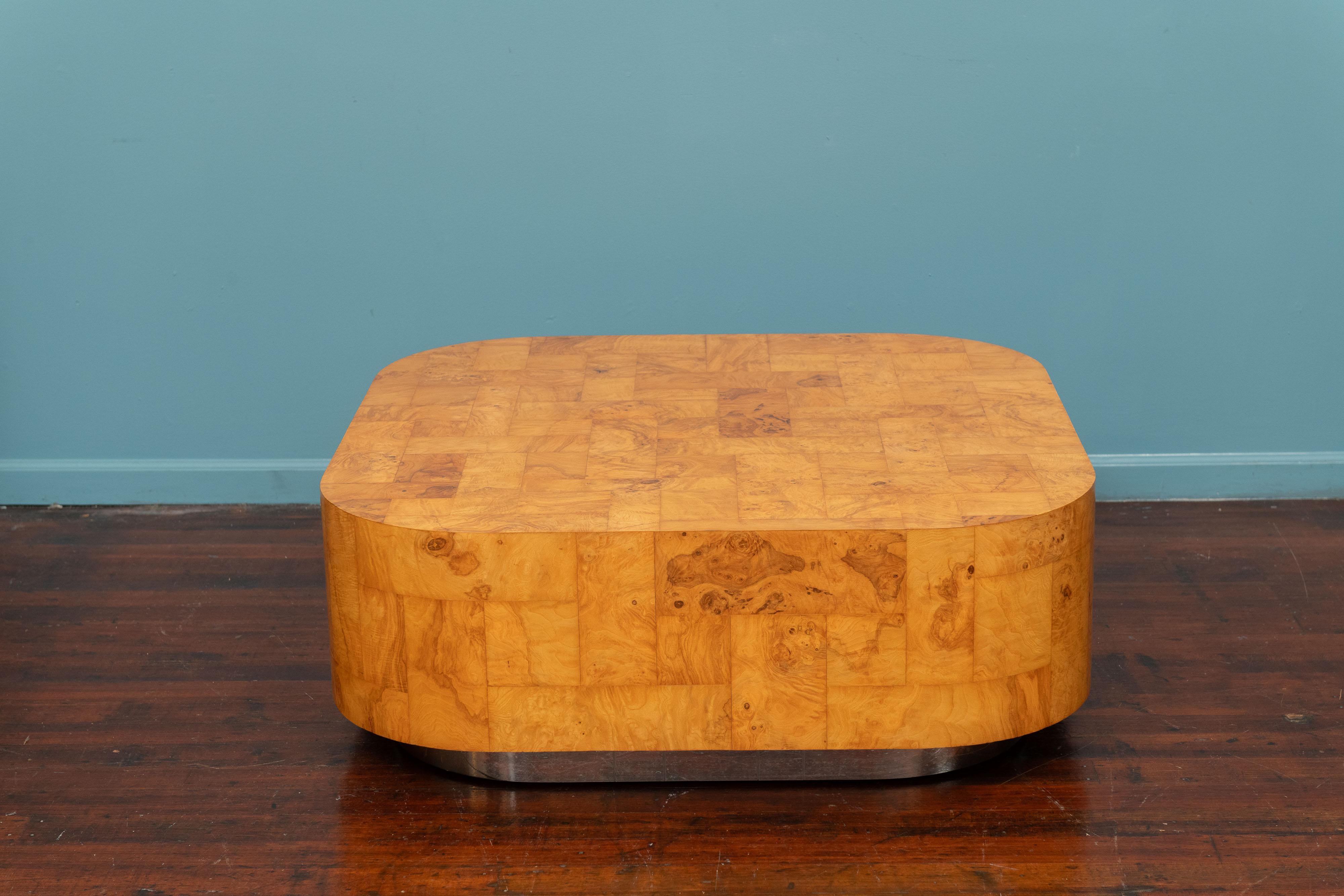 Paul Evans Cityscape Burl Patchwork Couchtisch, signiert im Angebot 1