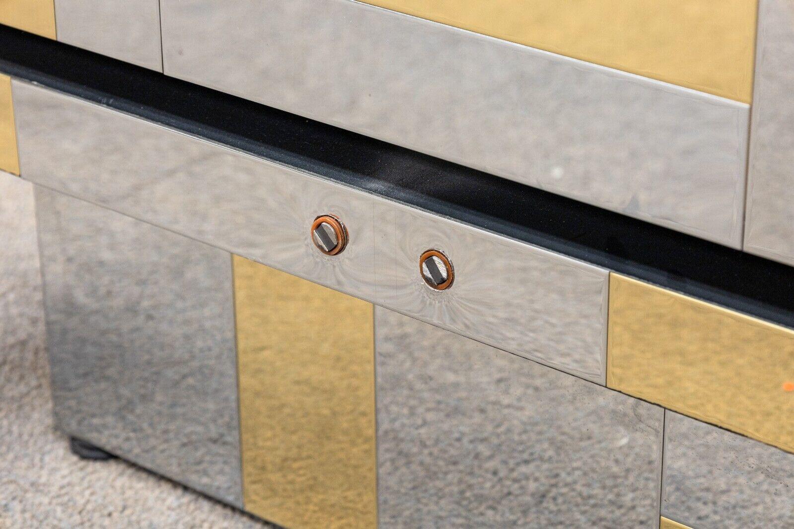 Paul Evans Cityscape Chrome & Brass Credenza for Directional 10