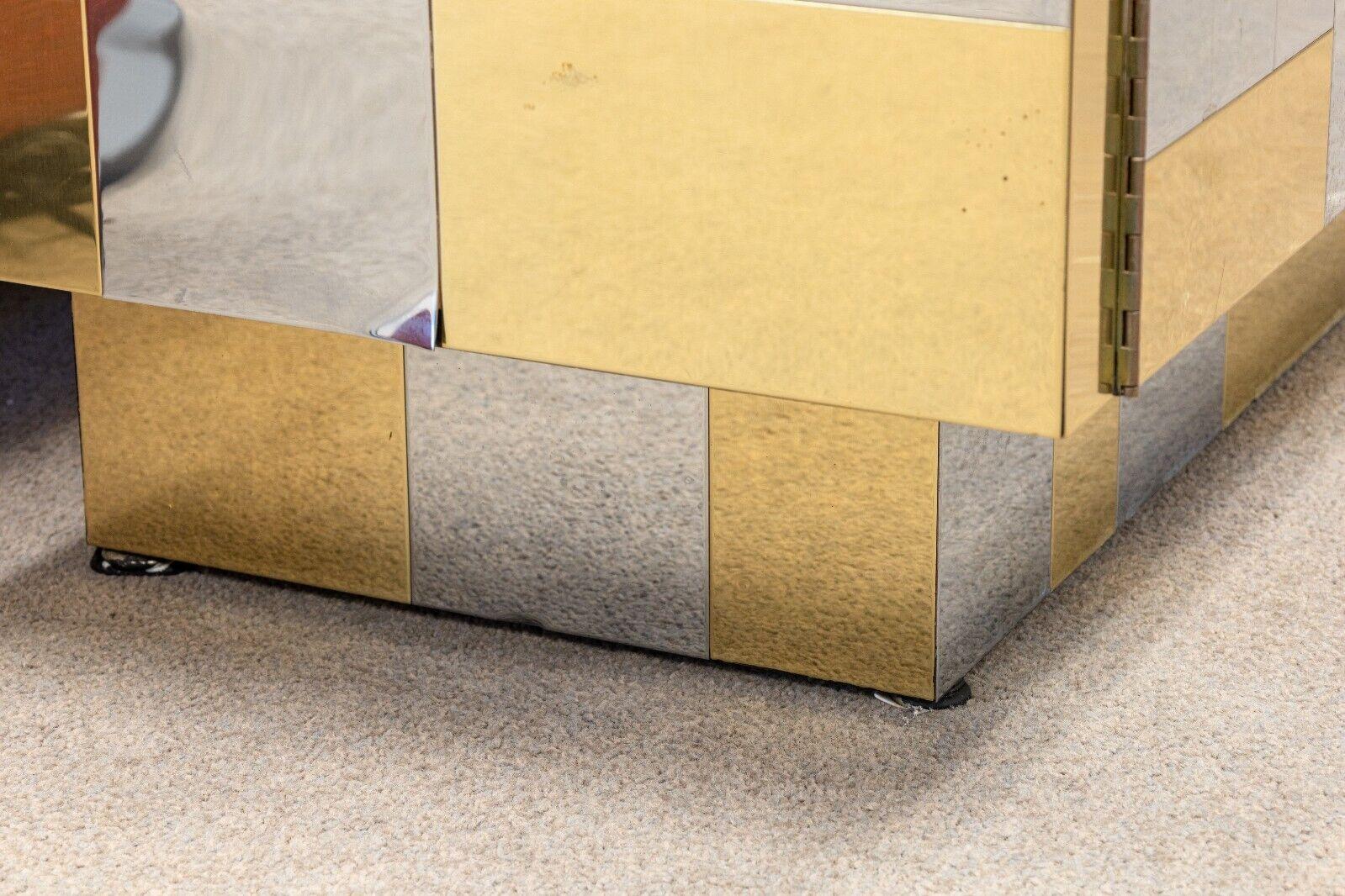 Paul Evans Cityscape Chrome & Brass Credenza for Directional 13