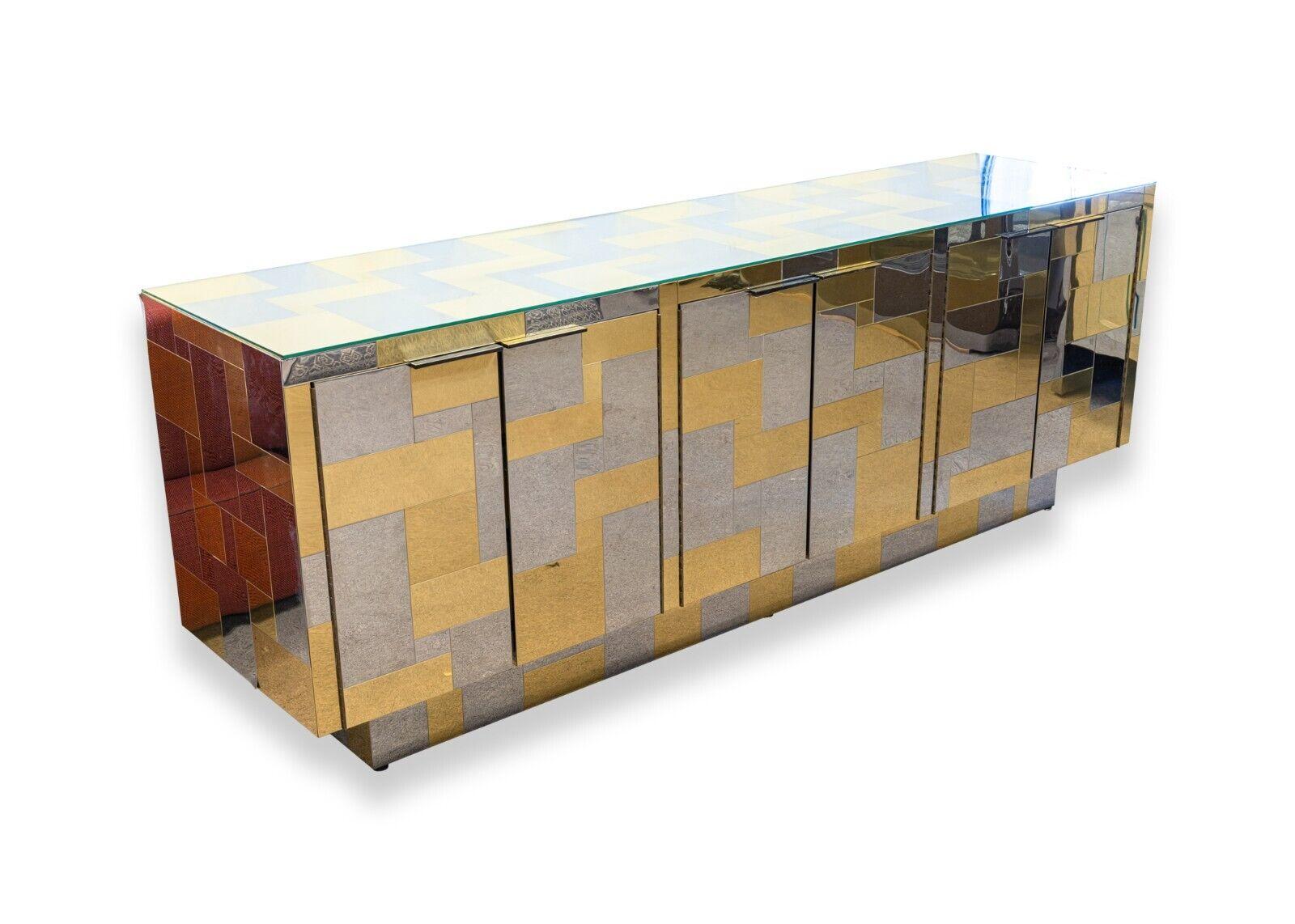 Paul Evans Cityscape Chrome & Brass Credenza for Directional 2