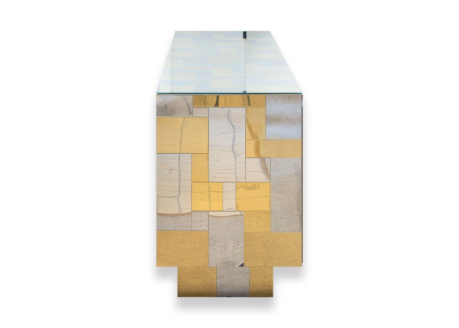 Paul Evans Cityscape Chrome & Brass Credenza for Directional 3