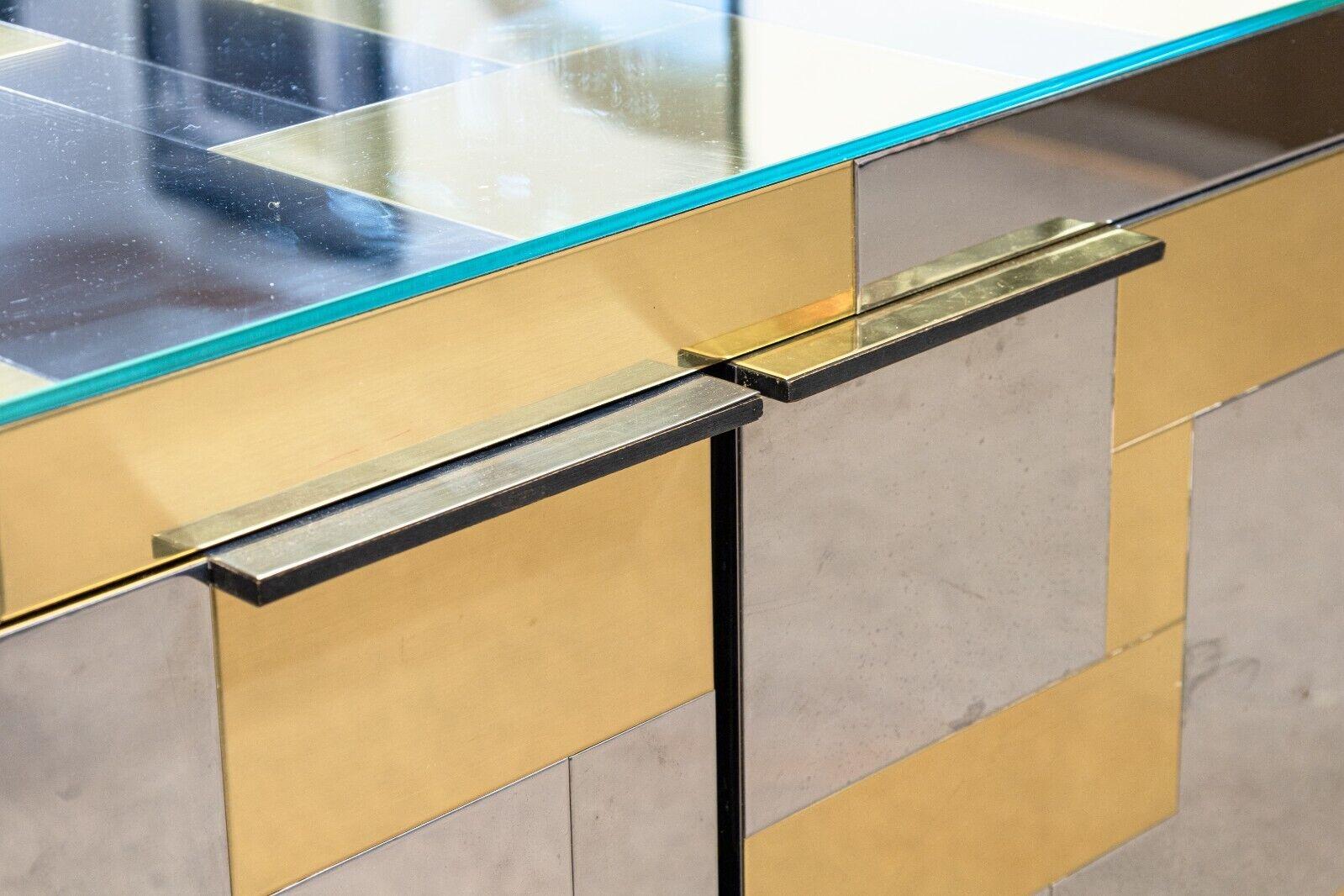 Paul Evans Cityscape Chrome & Brass Credenza for Directional 5