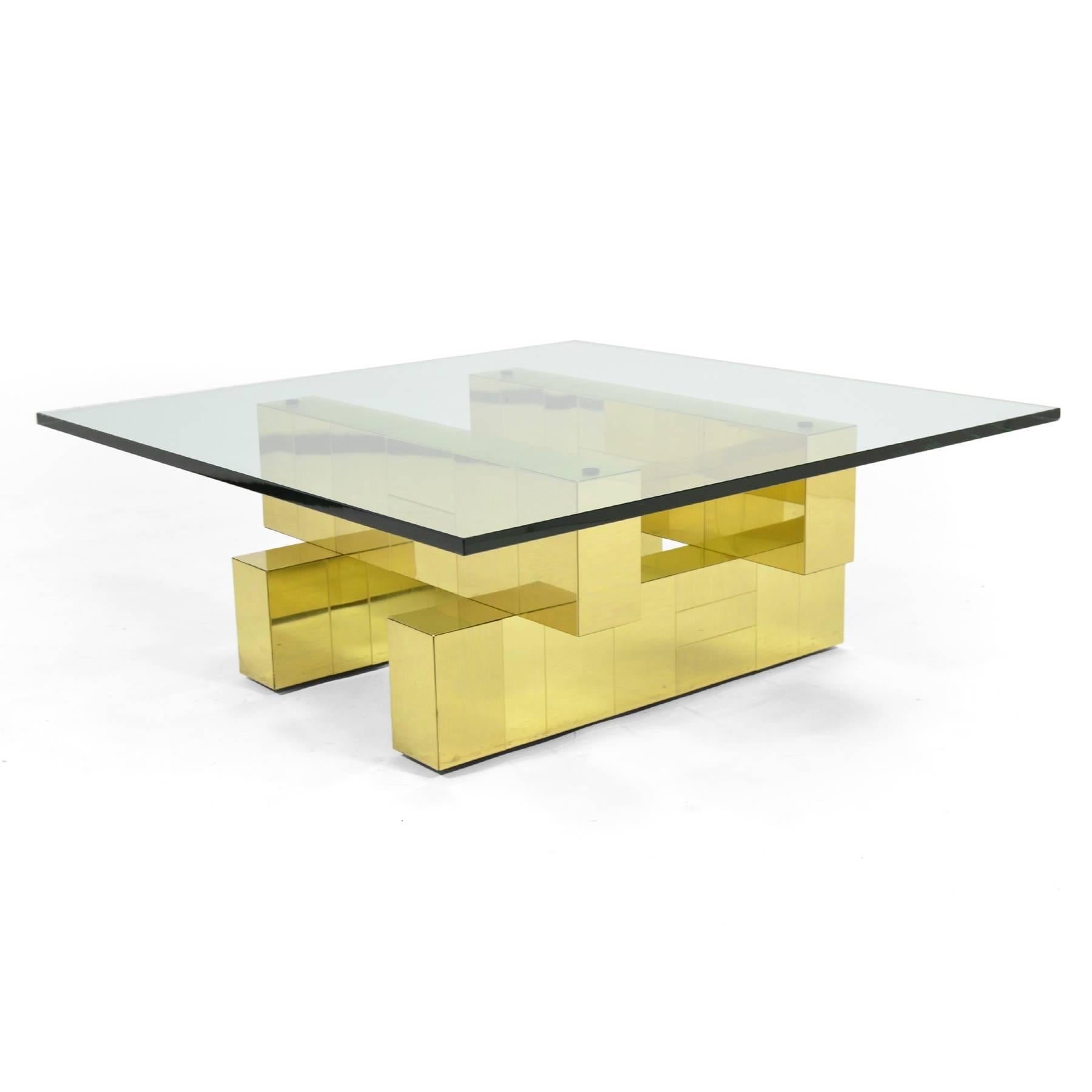 Brass Paul Evans Cityscape Coffee Table by Directional 