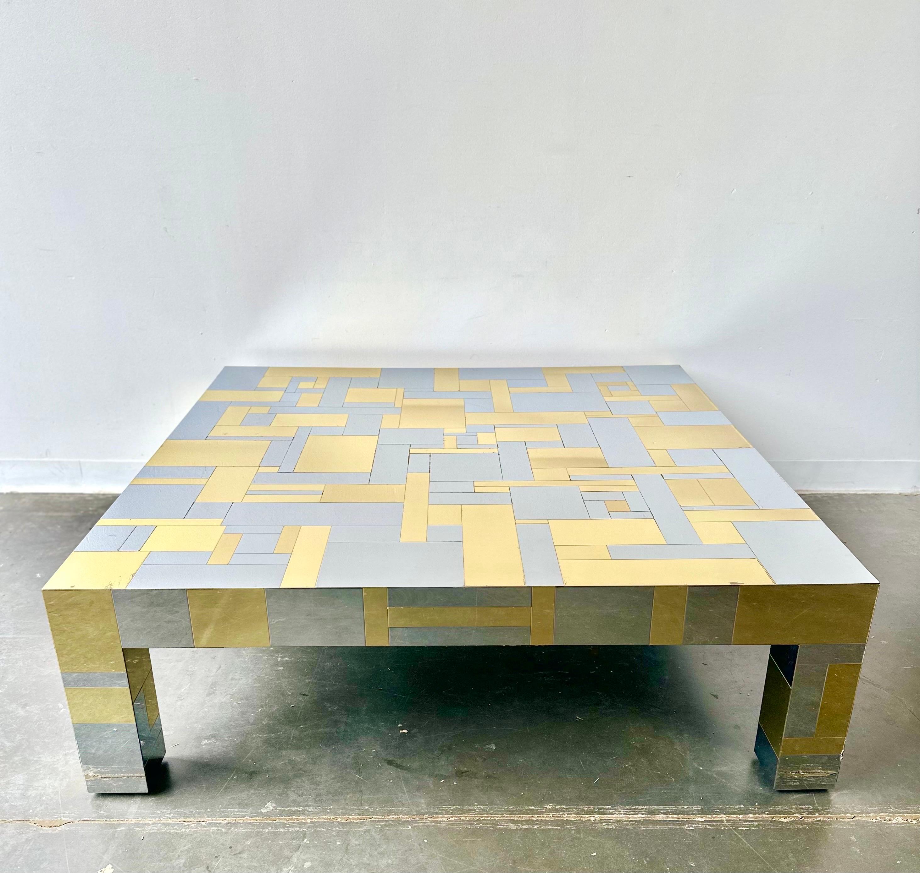 Paul Evans Cityscape Coffee Table Signed  In Good Condition For Sale In Sayreville, NJ