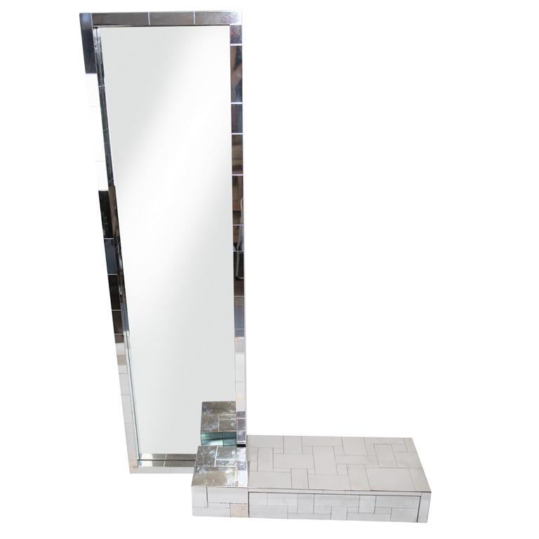 American Paul Evans Cityscape Console and Mirror